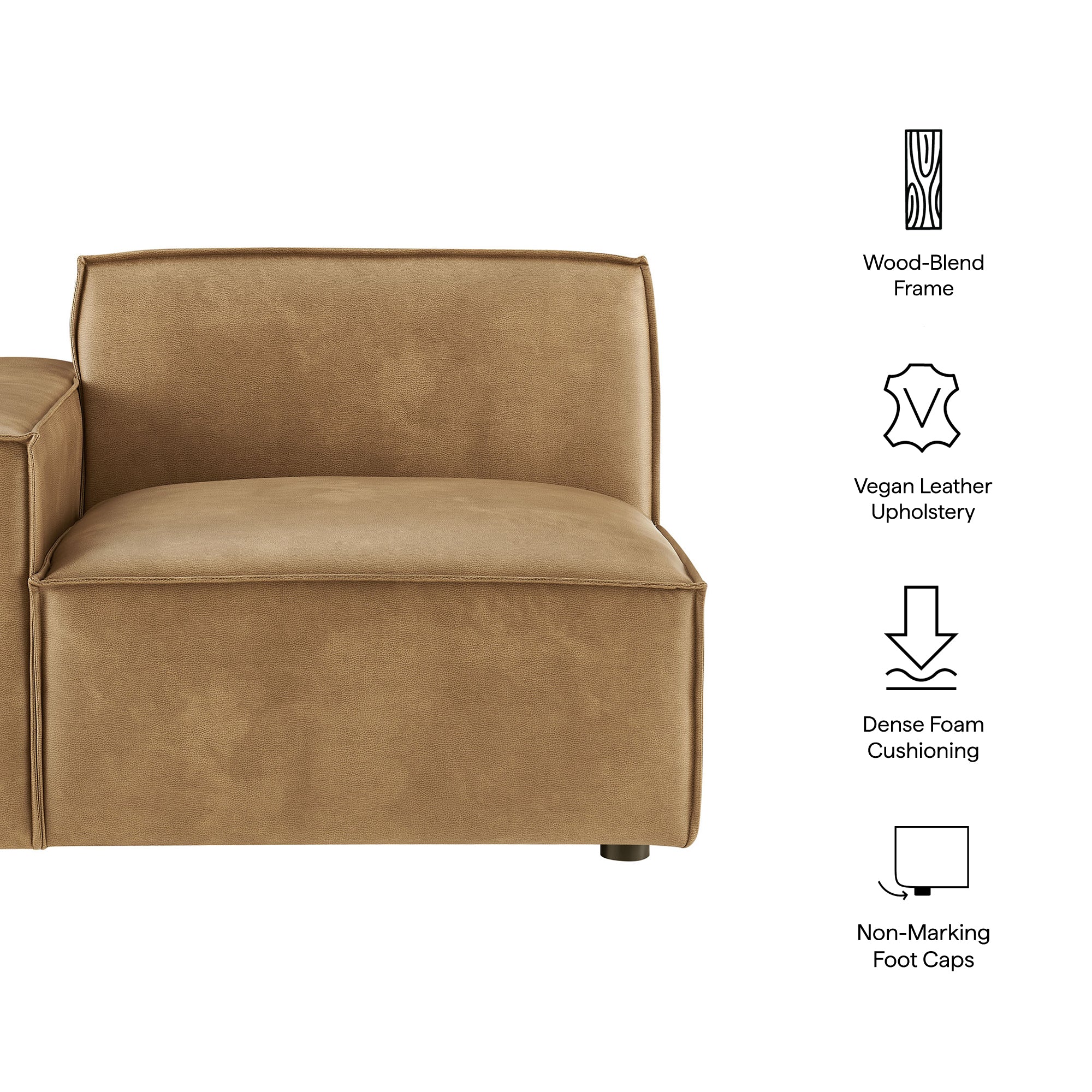 Restore Vegan Leather Left-Facing Modular Lounge Chair by Modway - Image 17