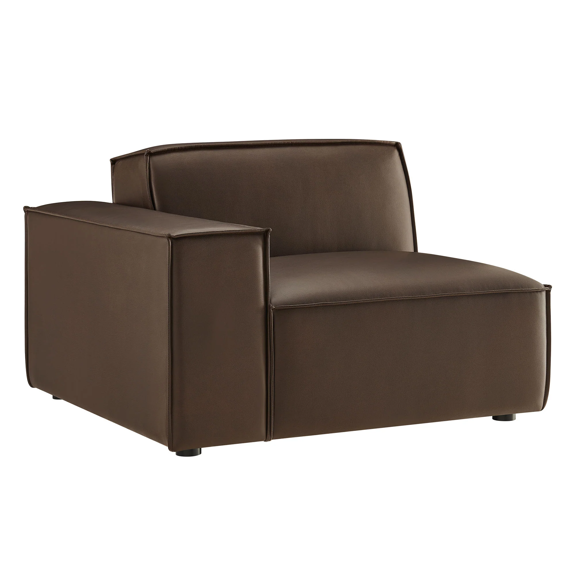 Restore Vegan Leather Left-Facing Modular Lounge Chair by Modway - Image 2
