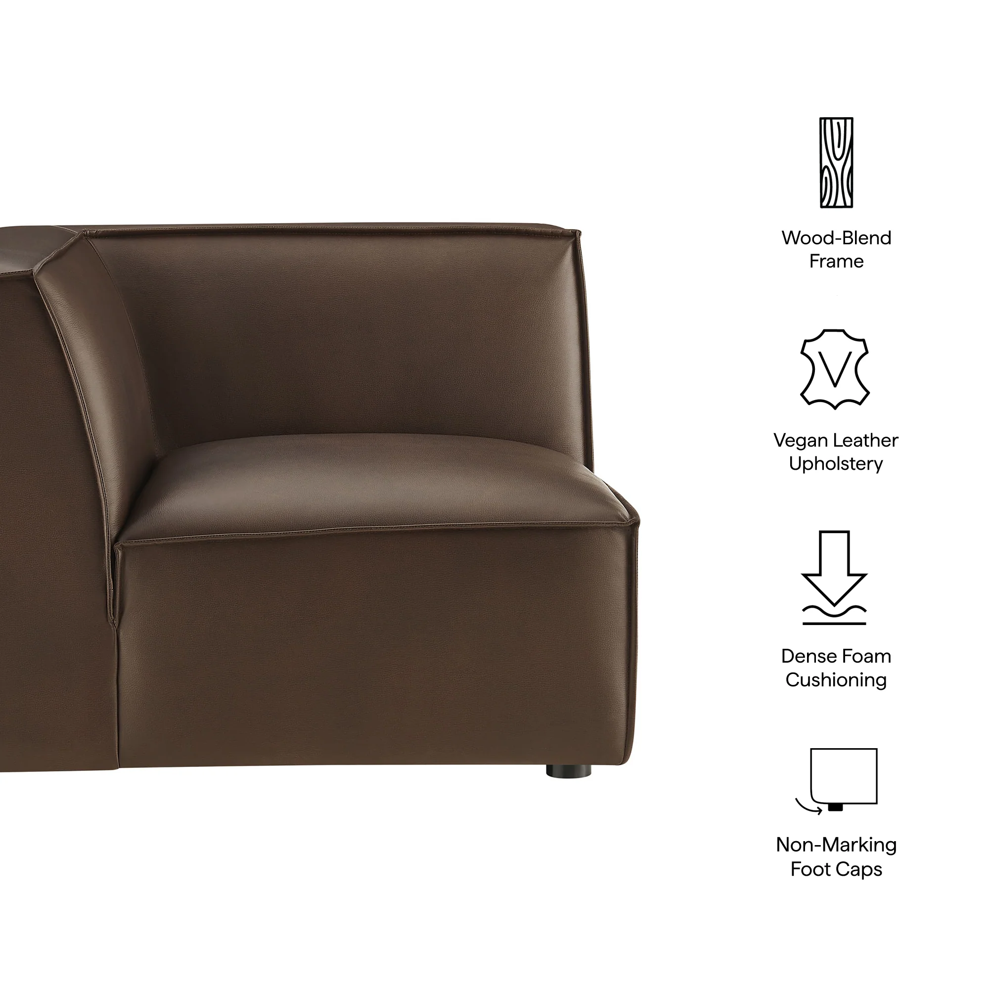 Restore Vegan Leather Modular Corner Chair by Modway - Image 8