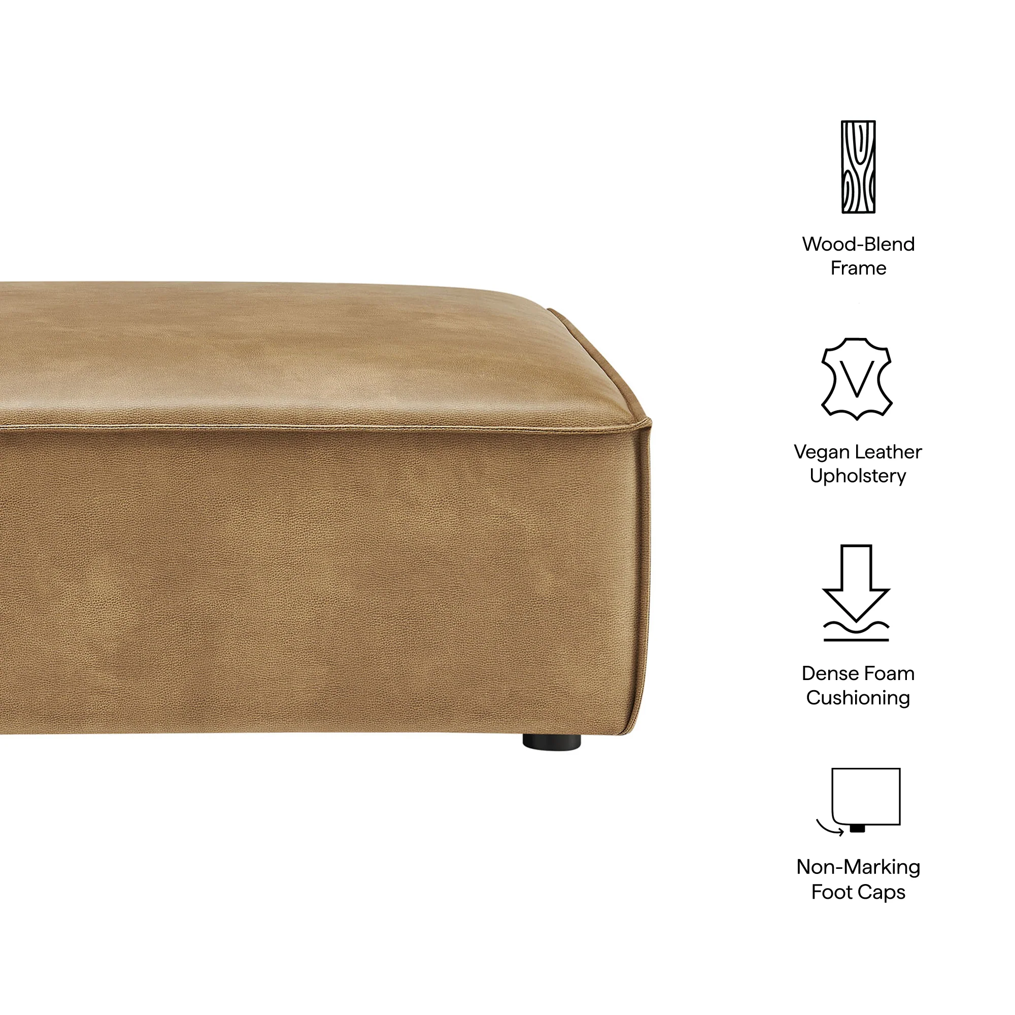 Restore Vegan Leather Modular Ottoman by Modway - Image 15