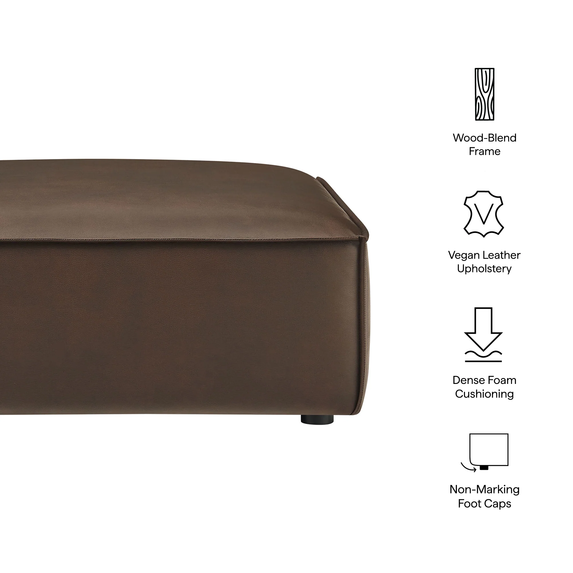 Restore Vegan Leather Modular Ottoman by Modway - Image 7