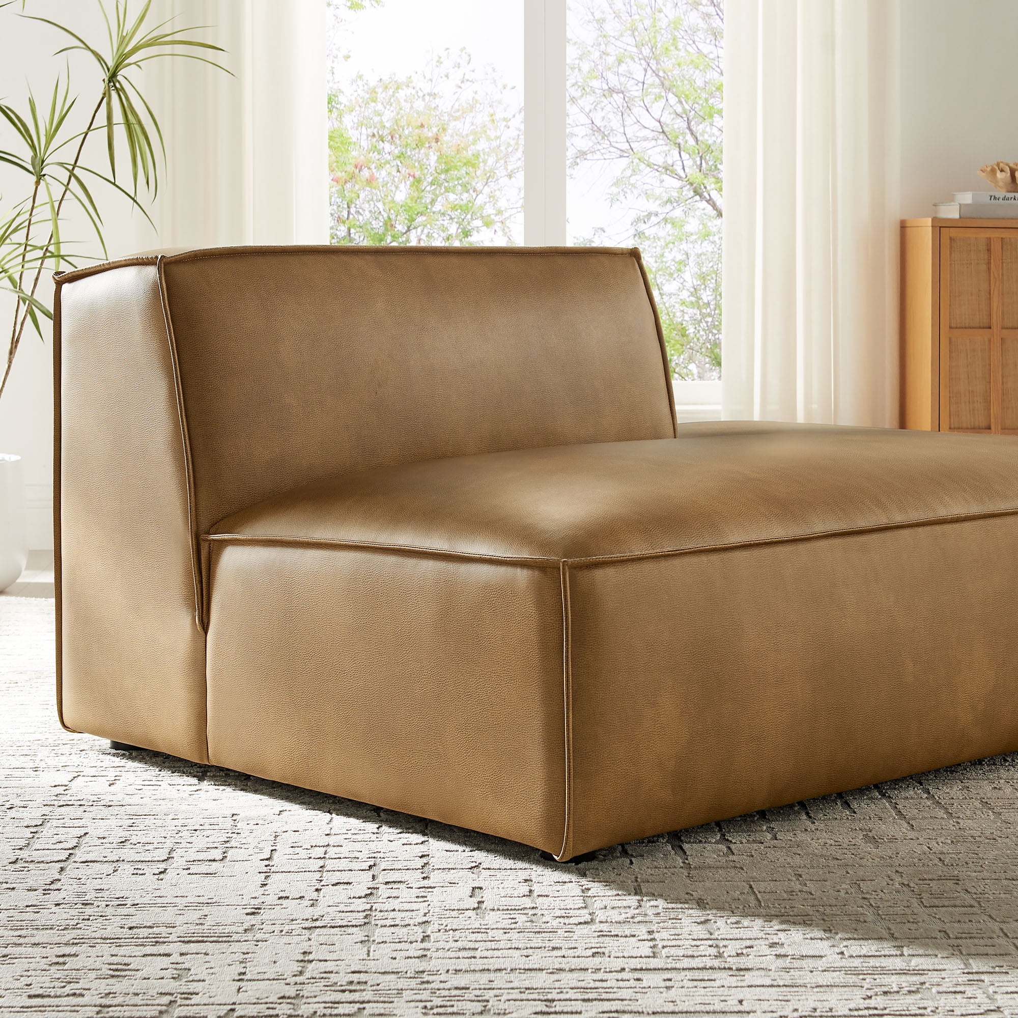 Restore Vegan Leather Right-Facing Armless Modular Chaise by Modway - Image 15