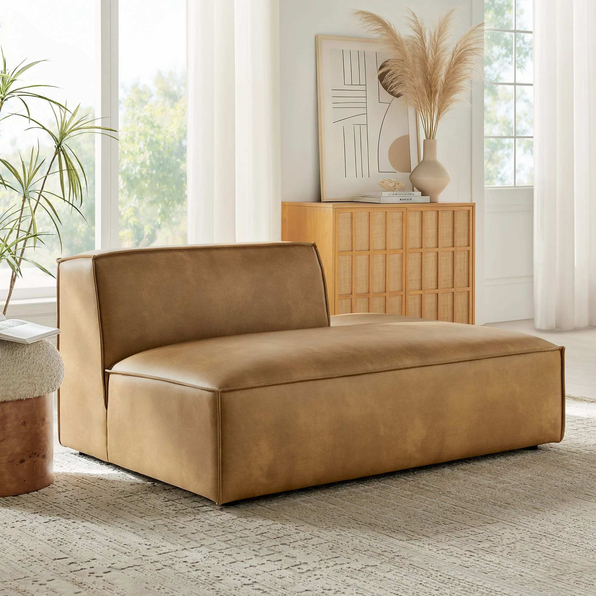 Restore Vegan Leather Right-Facing Armless Modular Chaise by Modway - Image 16