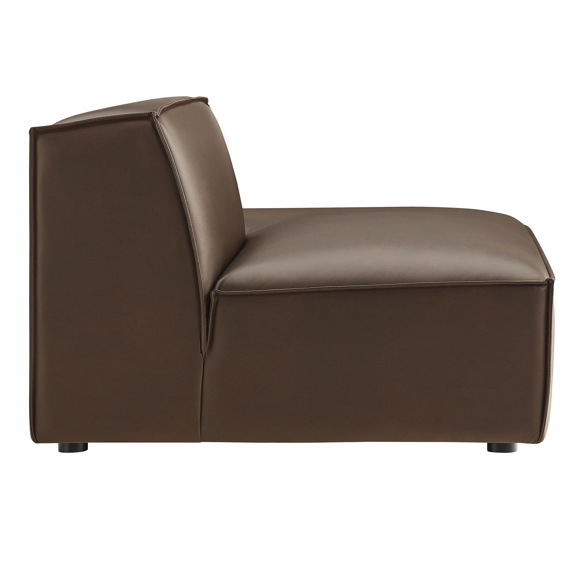 Restore Vegan Leather Right-Facing Armless Modular Chaise by Modway - Image 3