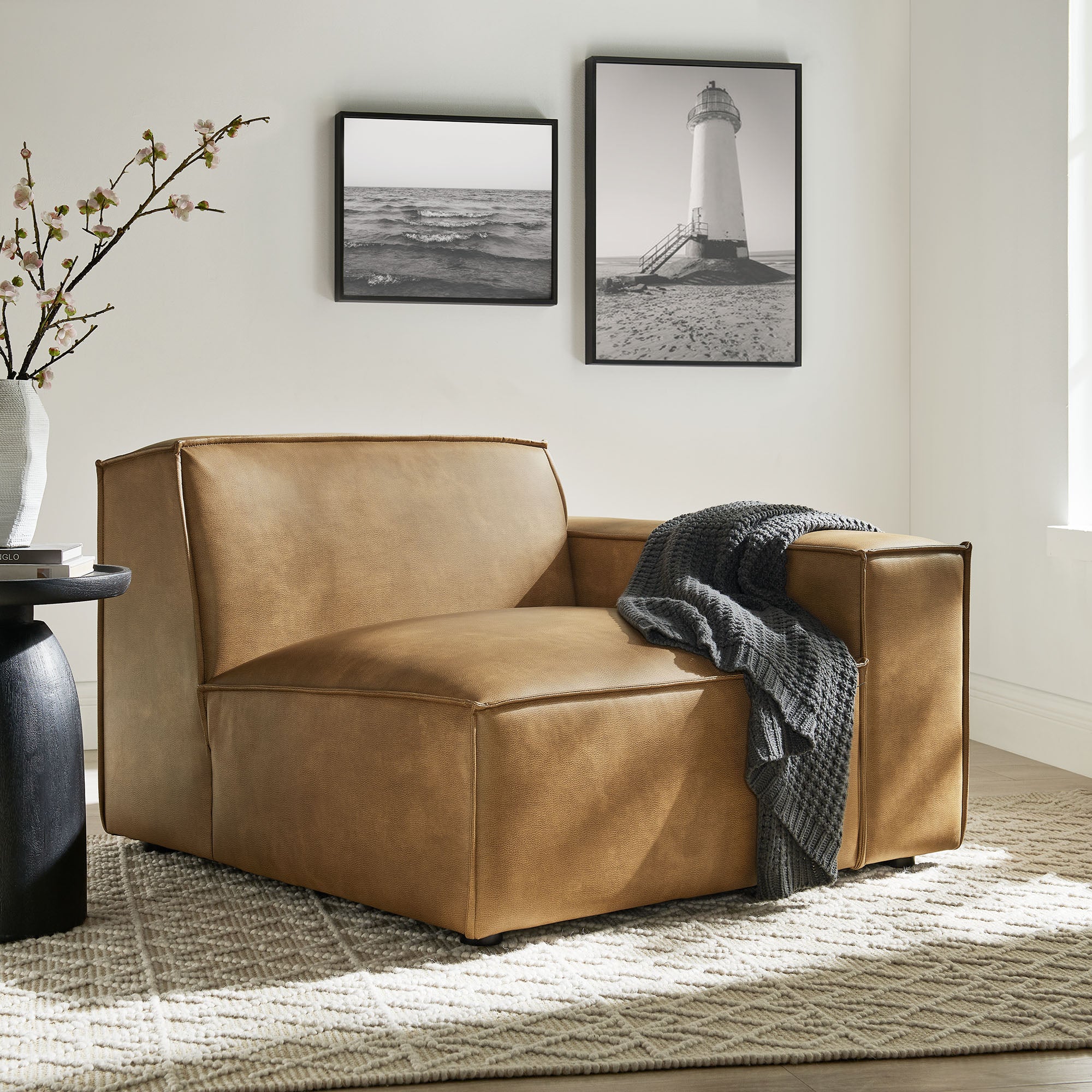 Restore Vegan Leather Right-Facing Modular Lounge Chair by Modway - Image 16