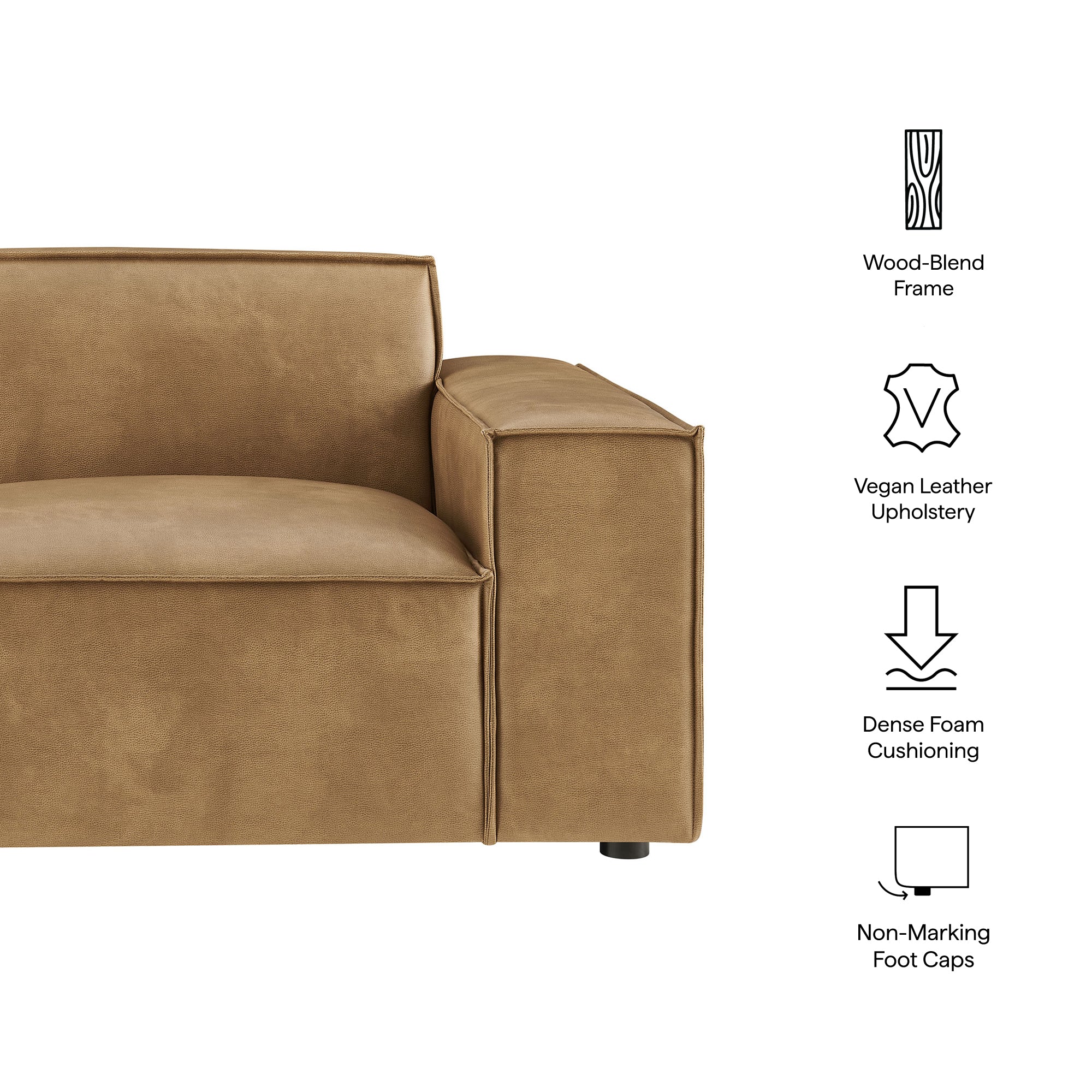 Restore Vegan Leather Right-Facing Modular Lounge Chair by Modway - Image 17