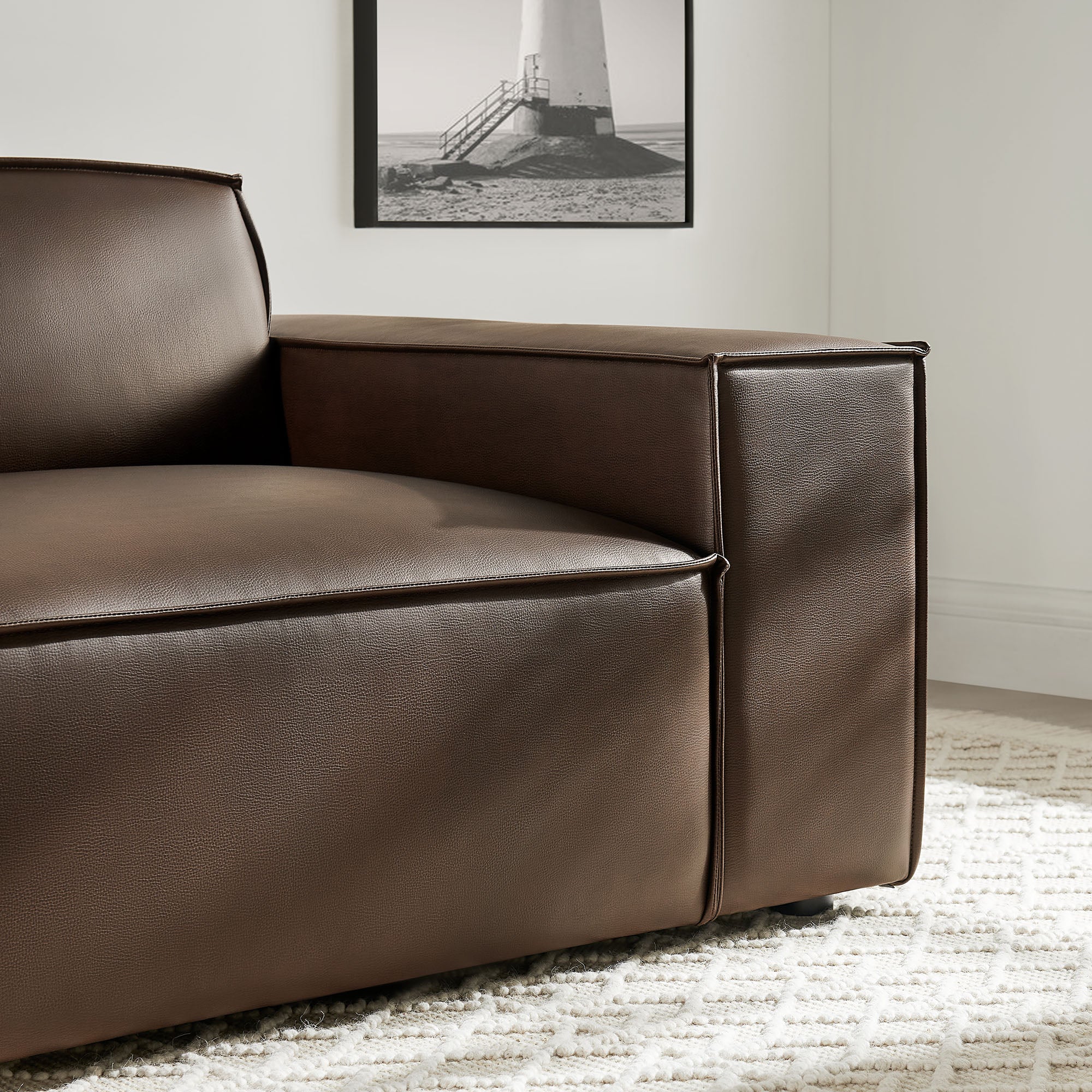 Restore Vegan Leather Right-Facing Modular Lounge Chair by Modway - Image 7