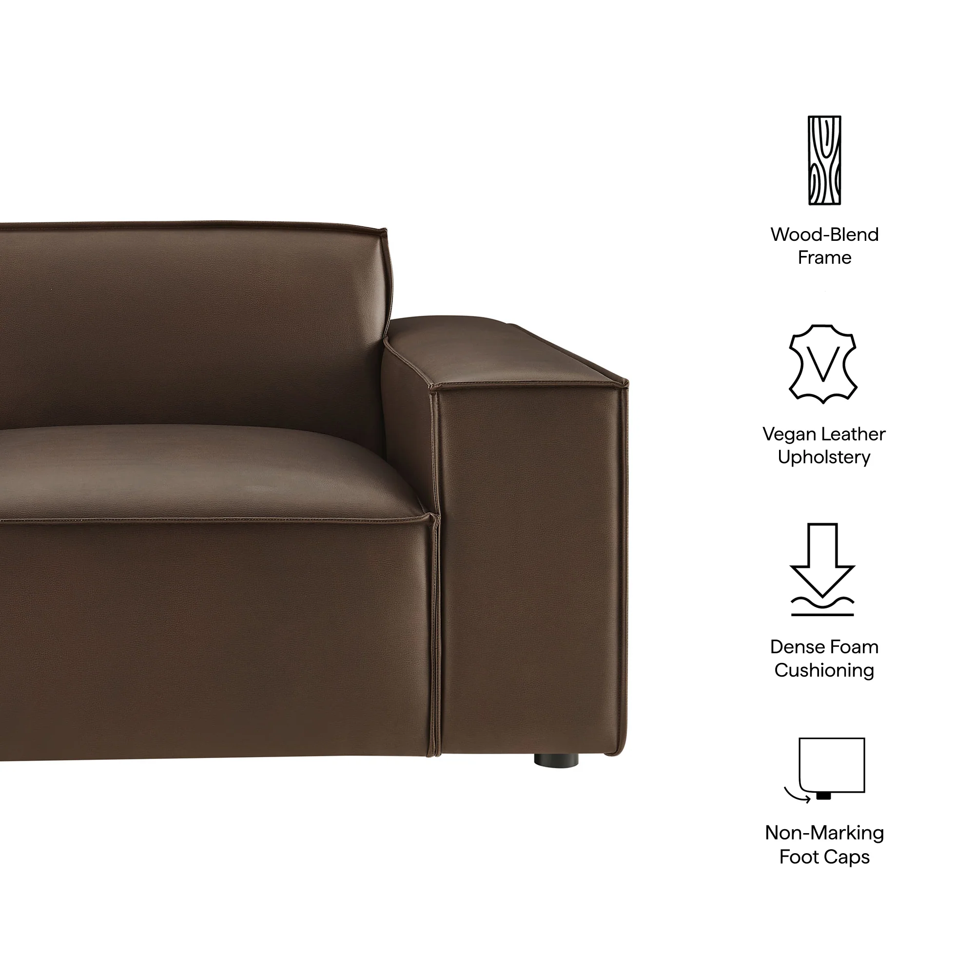 Restore Vegan Leather Right-Facing Modular Lounge Chair by Modway - Image 8
