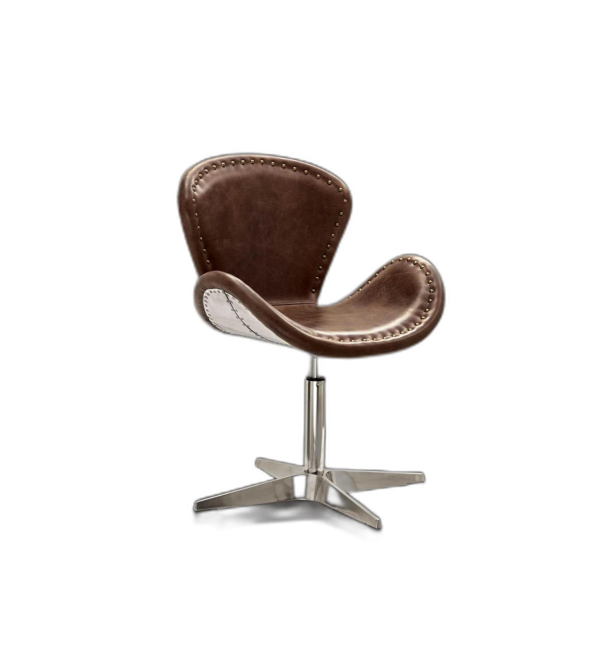 Retro Brown Leather Accent Chair (1Pc) By Homeroots - Image 2