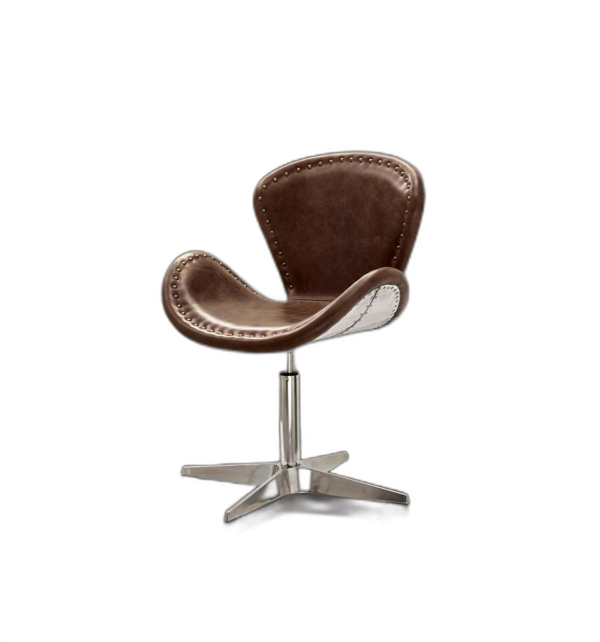 Retro Brown Leather Accent Chair (1Pc) By Homeroots - Image 3