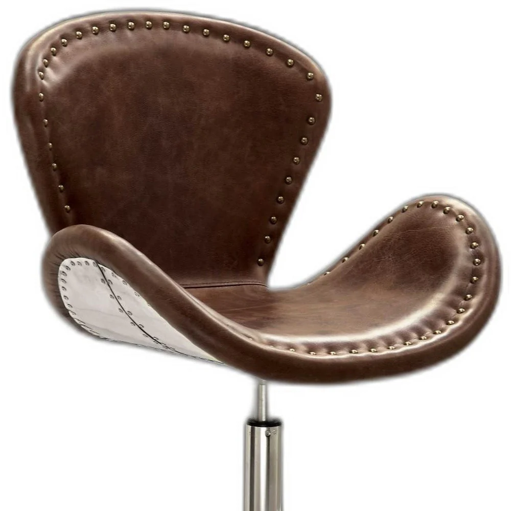 Retro Brown Leather Accent Chair (1Pc) By Homeroots - Image 4