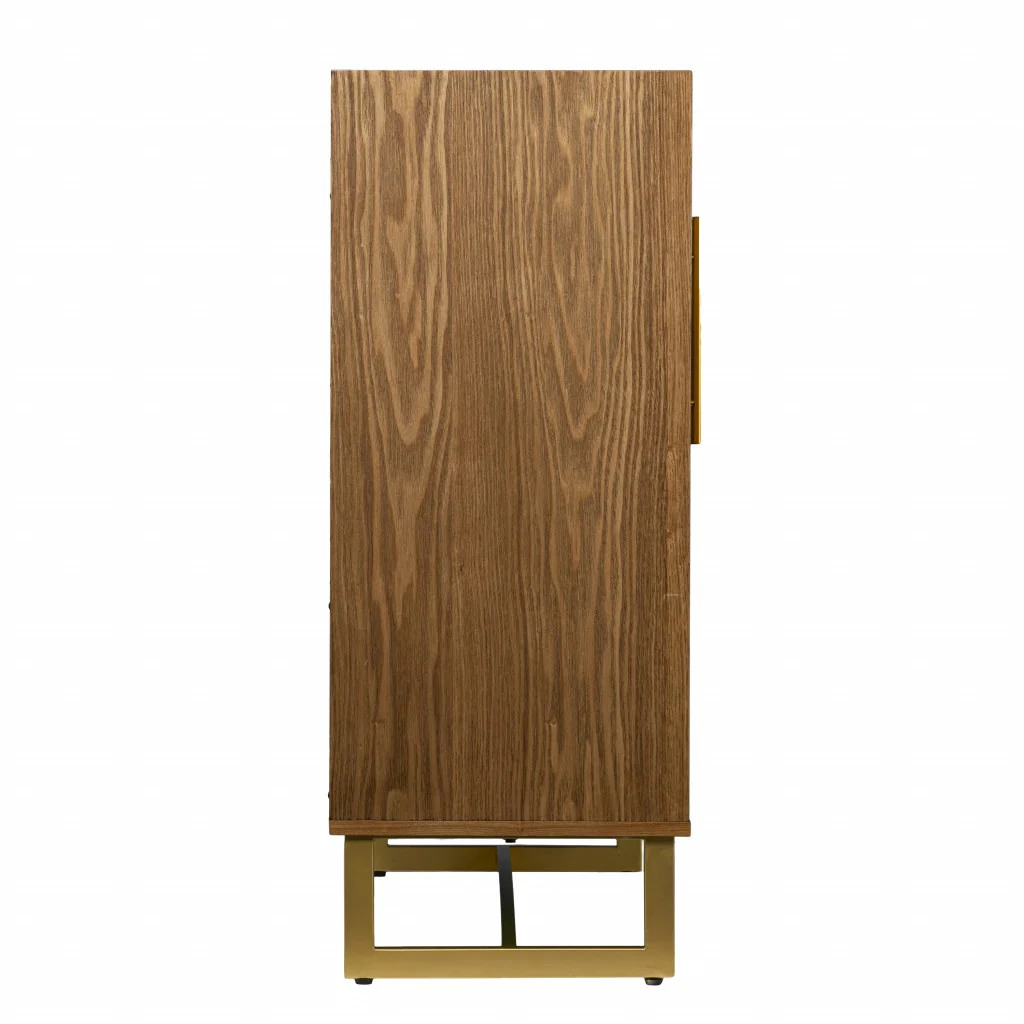 Retro Gold Natural And Faux Marble Wine Cabinet By Homeroots - Image 6