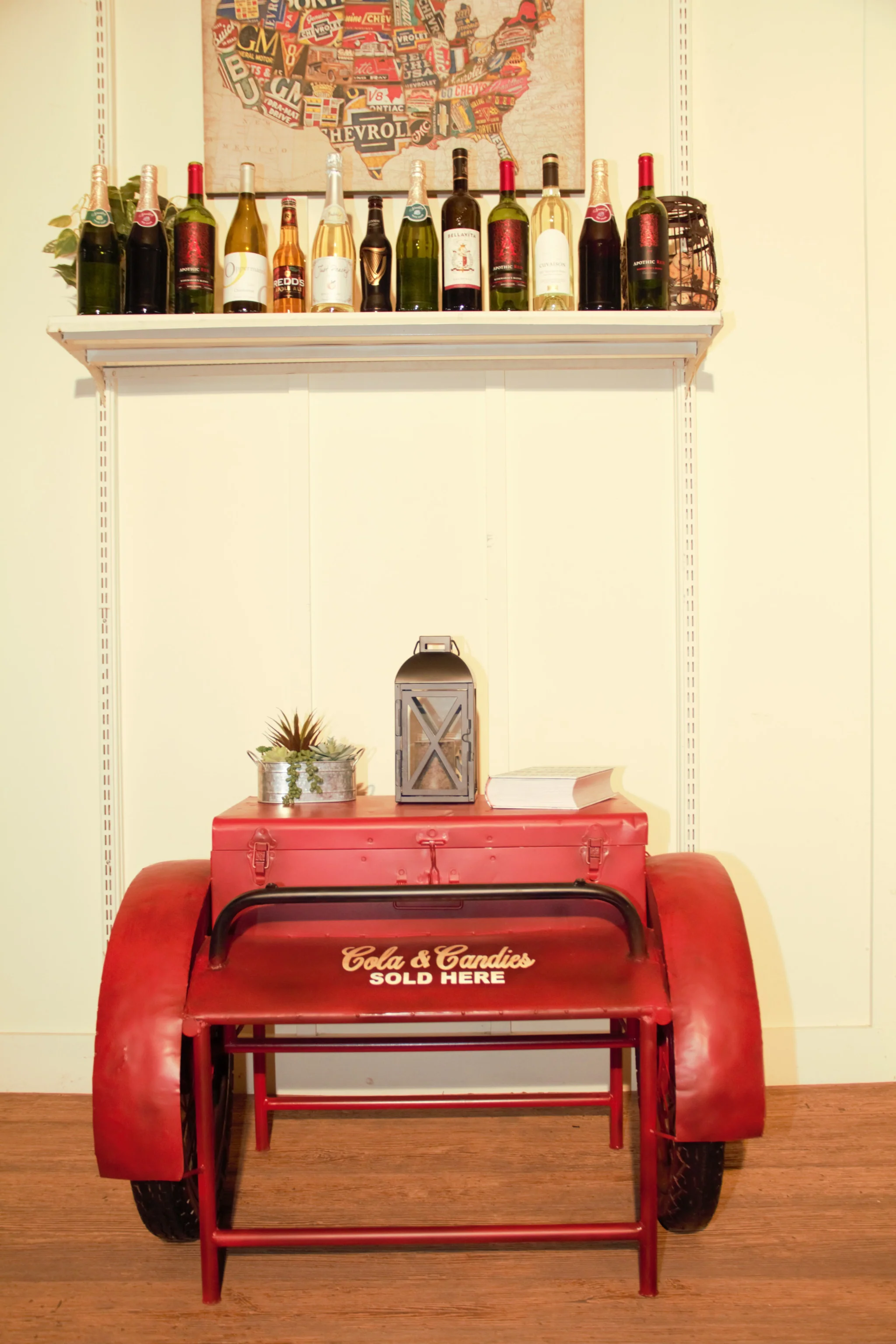 Retro Red Metal Delivery Box Accent Side Table By Homeroots - Image 5