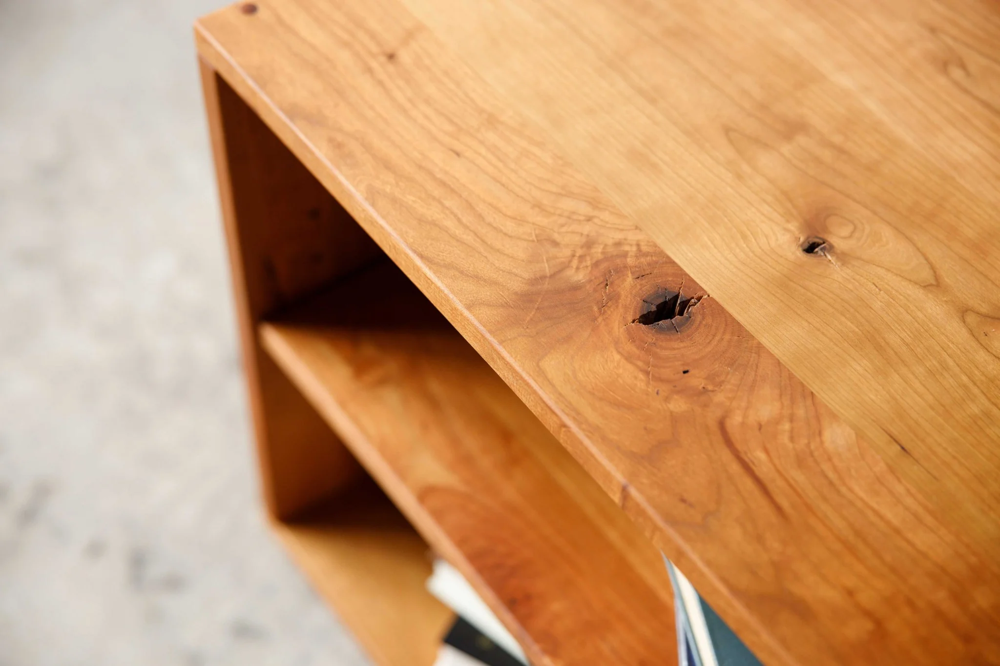 Retro Warm Natural Cherry And Steel TV Stand and Media Center By Homeroots - Image 5