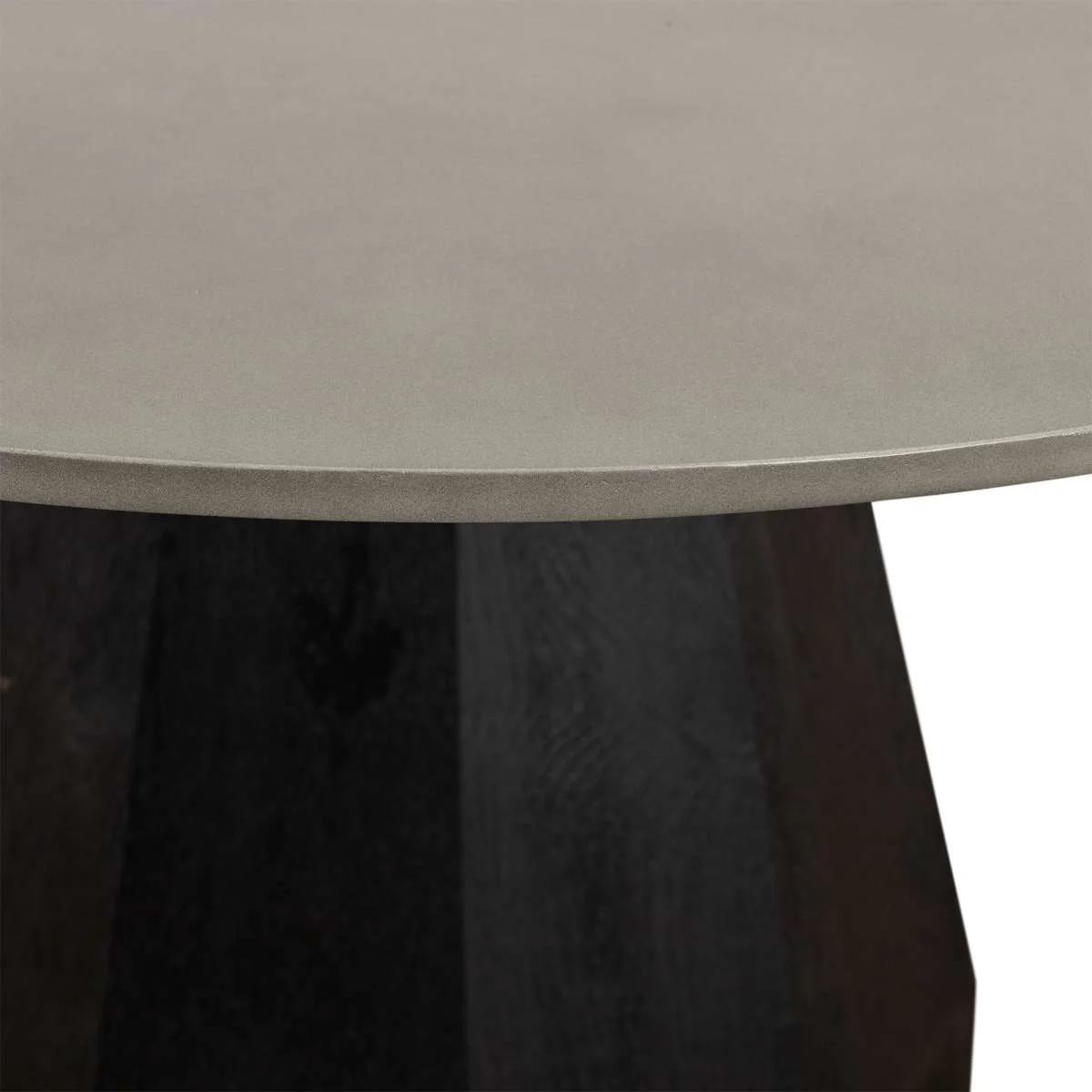 Revival Concrete and Oak Round Dining Table By Armen Living - Image 3