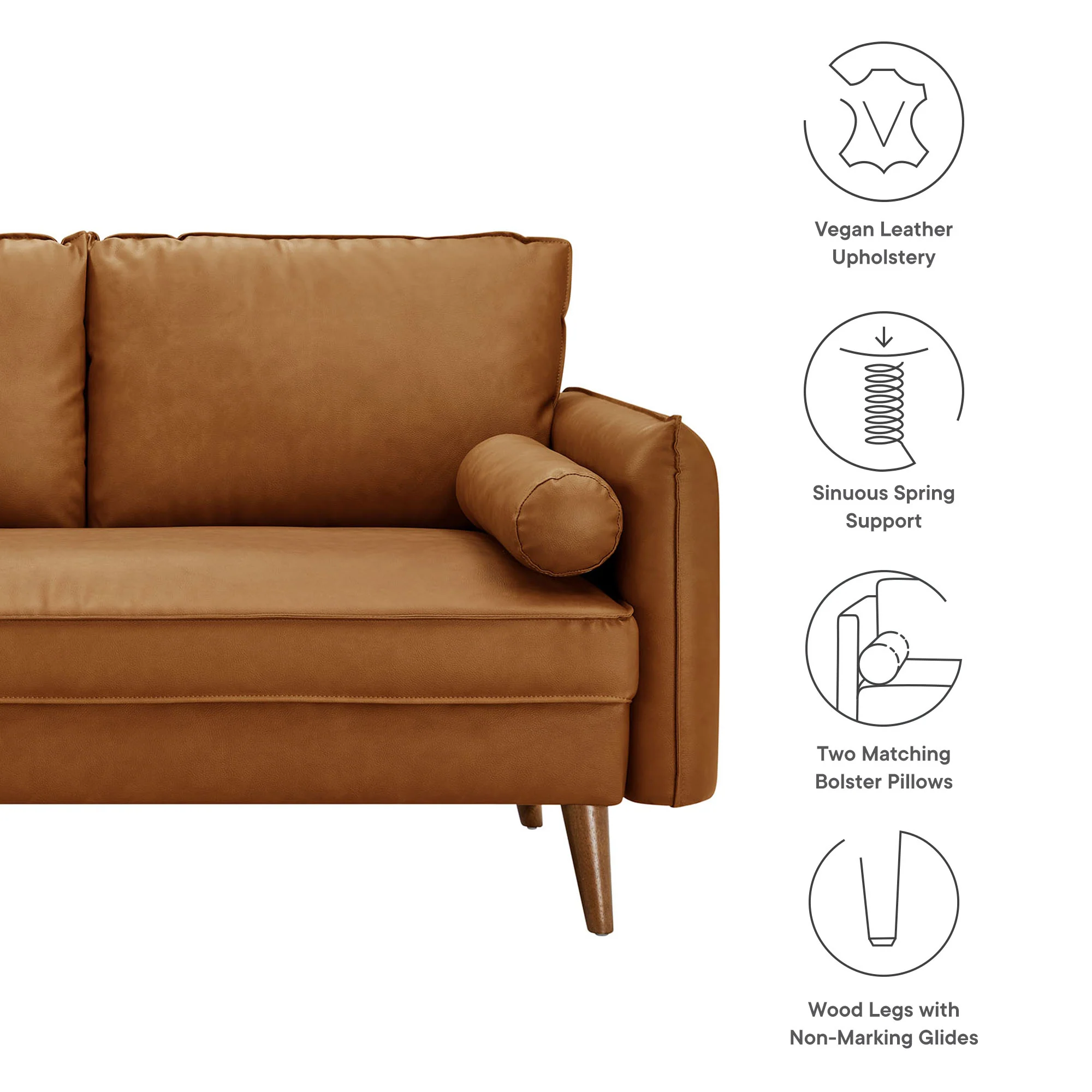 Revive Upholstered Vegan Leather Loveseat by Modway - Image 17