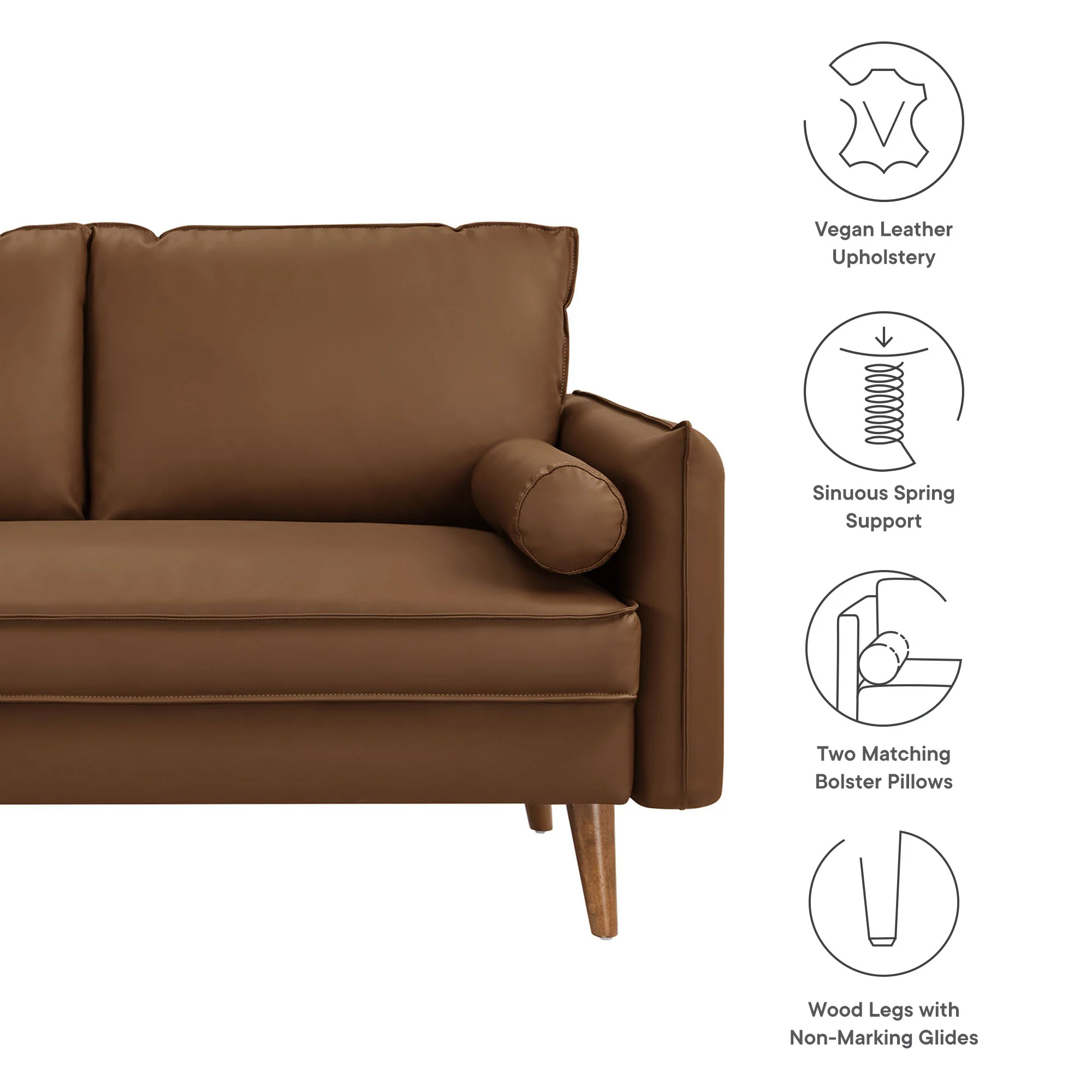 Revive Upholstered Vegan Leather Loveseat by Modway - Image 8