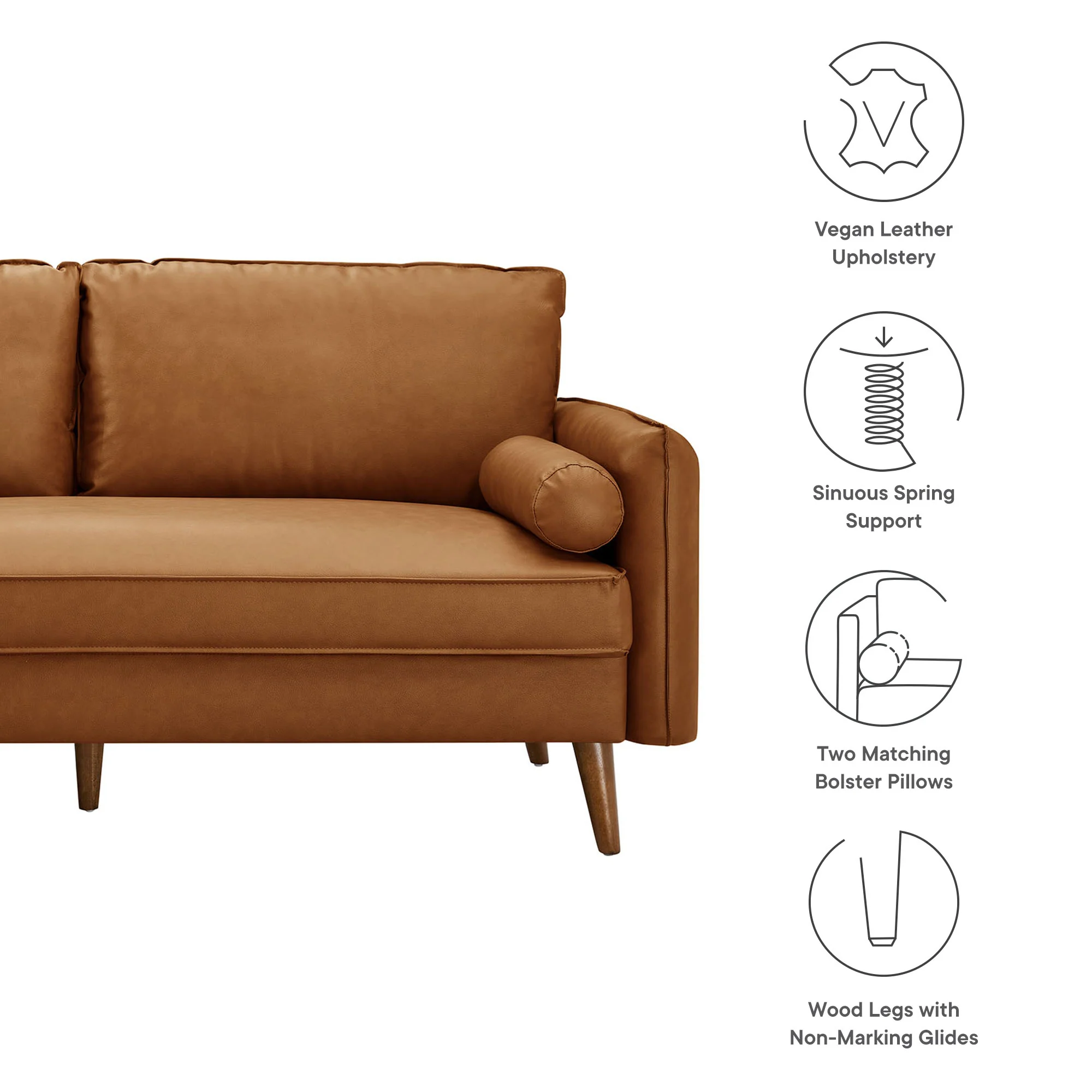 Revive Upholstered Vegan Leather Sofa by Modway - Image 17
