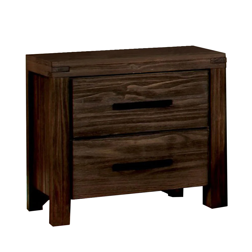 Rexburg Transitional Nightstand, Dark Gray Finish By Benzara - Image 2