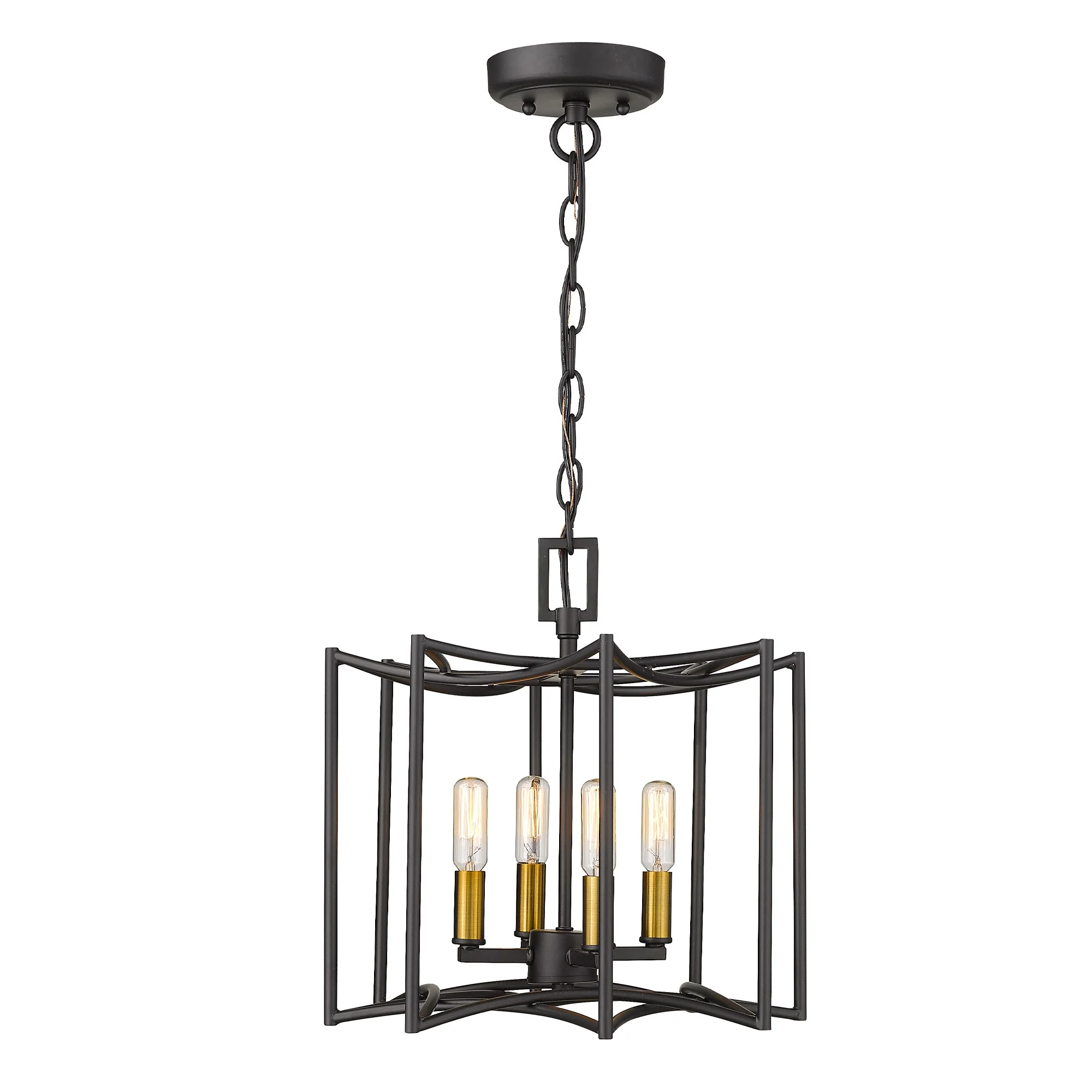 Rhian 4-Light Matte Black Pendant By Homeroots - Image 2