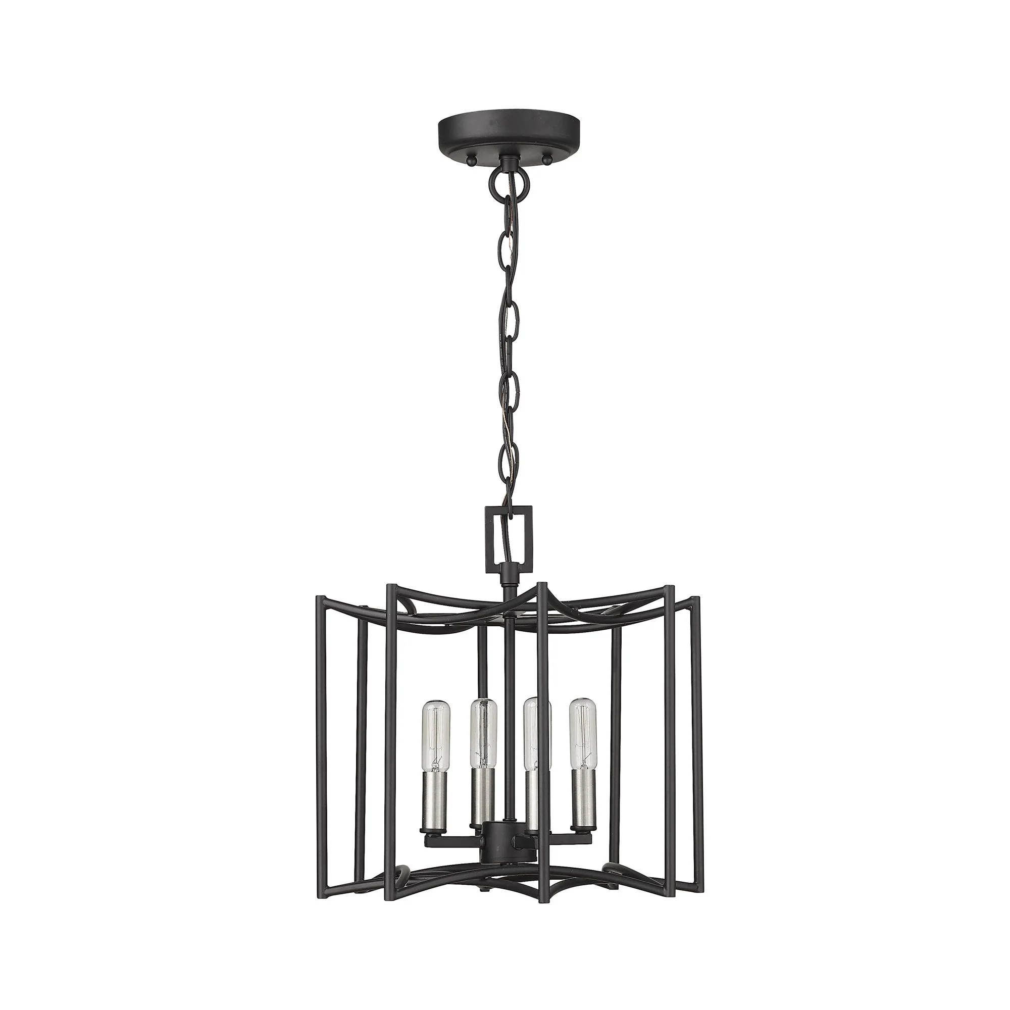 Rhian 4-Light Matte Black Pendant By Homeroots - Image 5