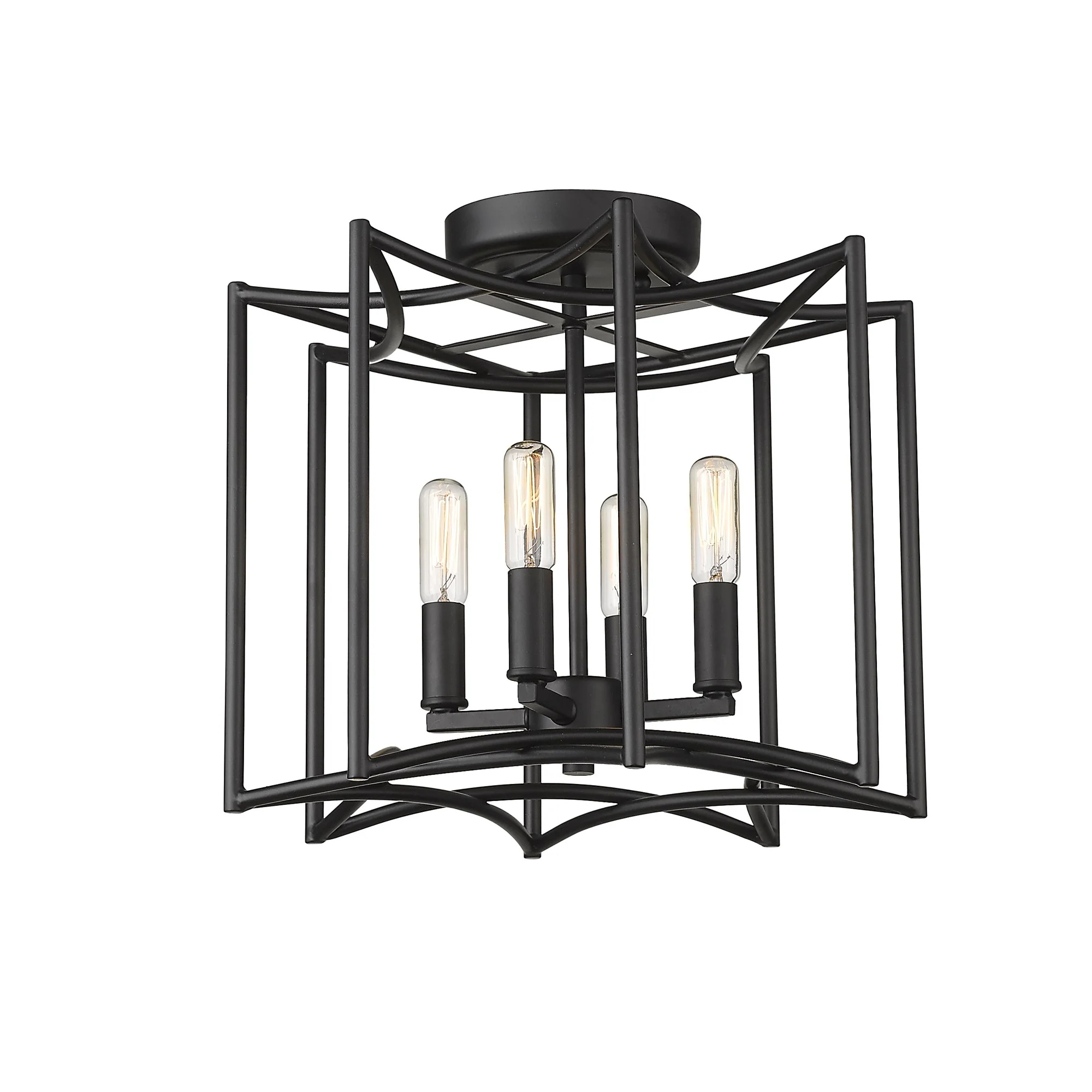 Rhian 4-Light Matte Black Pendant By Homeroots - Image 7