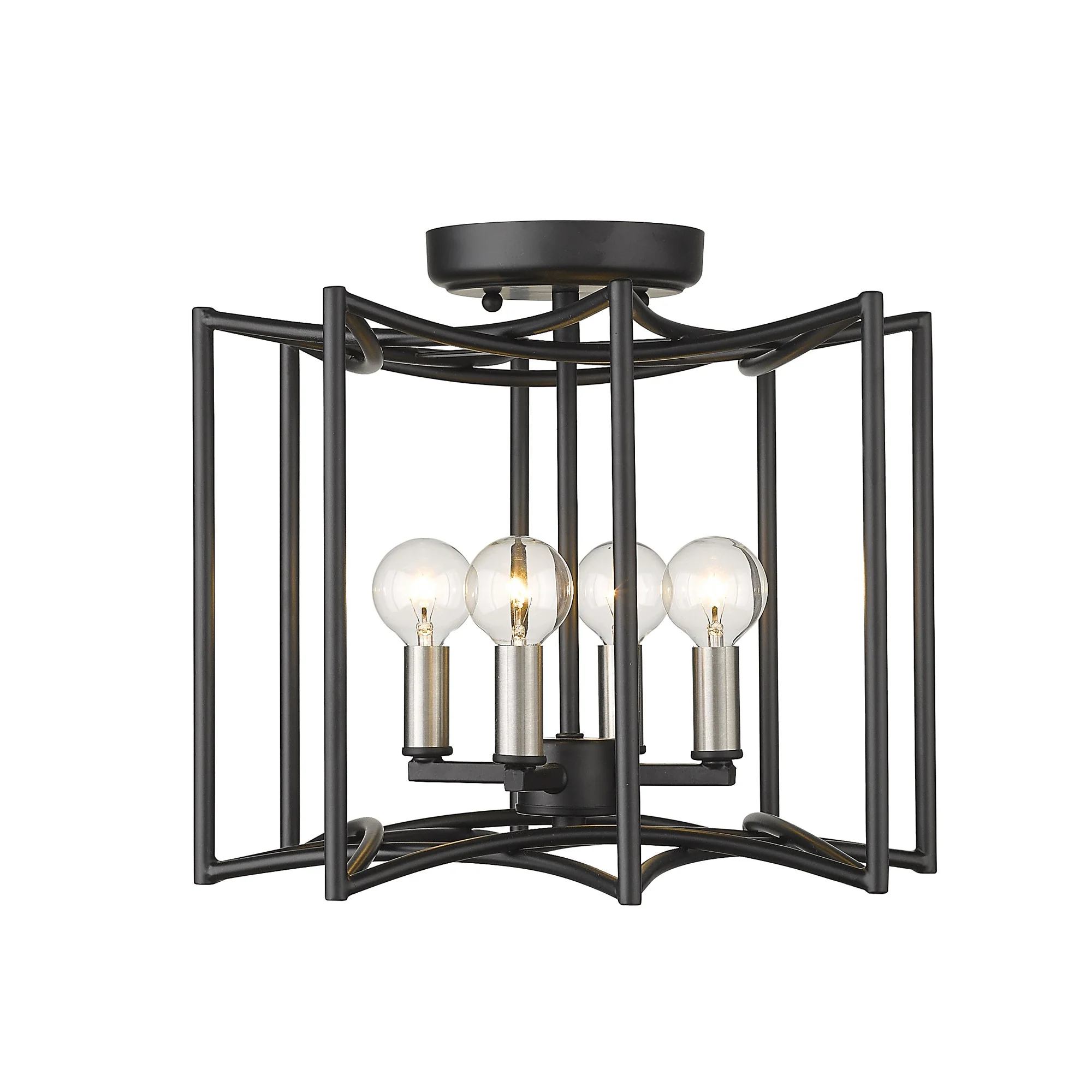 Rhian 4-Light Matte Black Pendant By Homeroots - Image 8