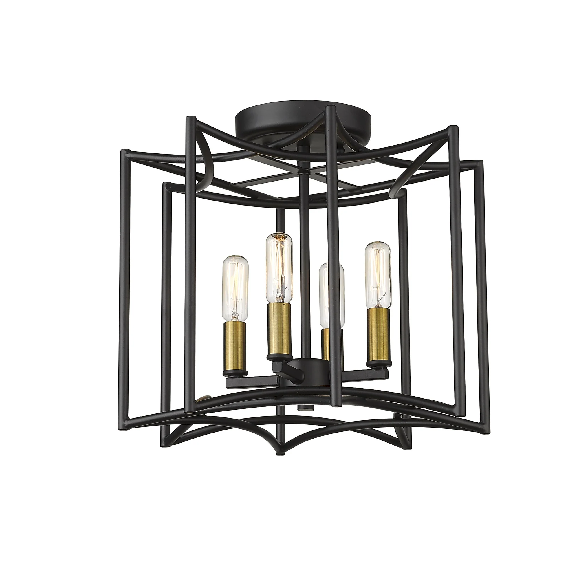 Rhian 4-Light Matte Black Pendant By Homeroots - Image 9