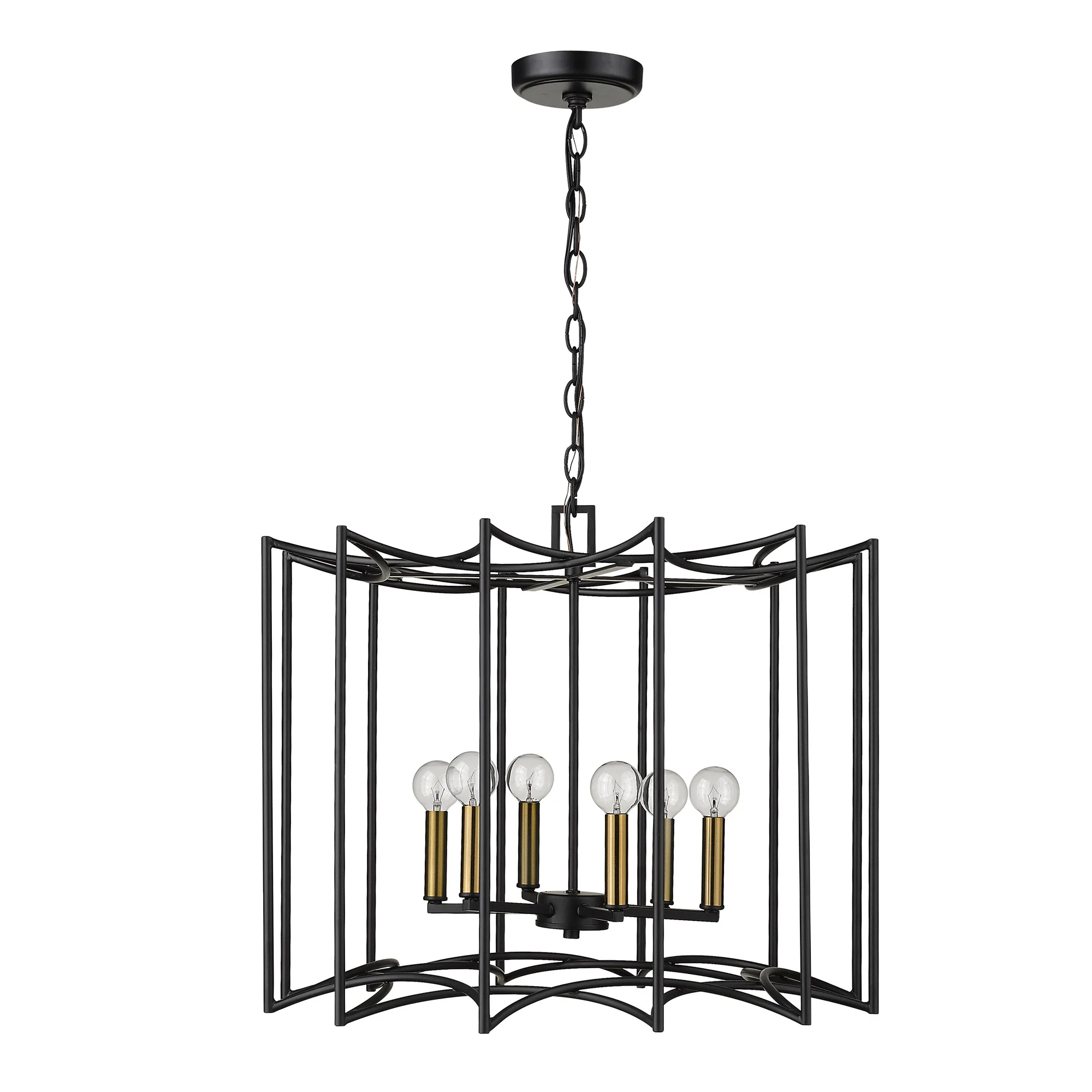 Rhian 8-Light Matte Black Pendant By Homeroots - Image 2