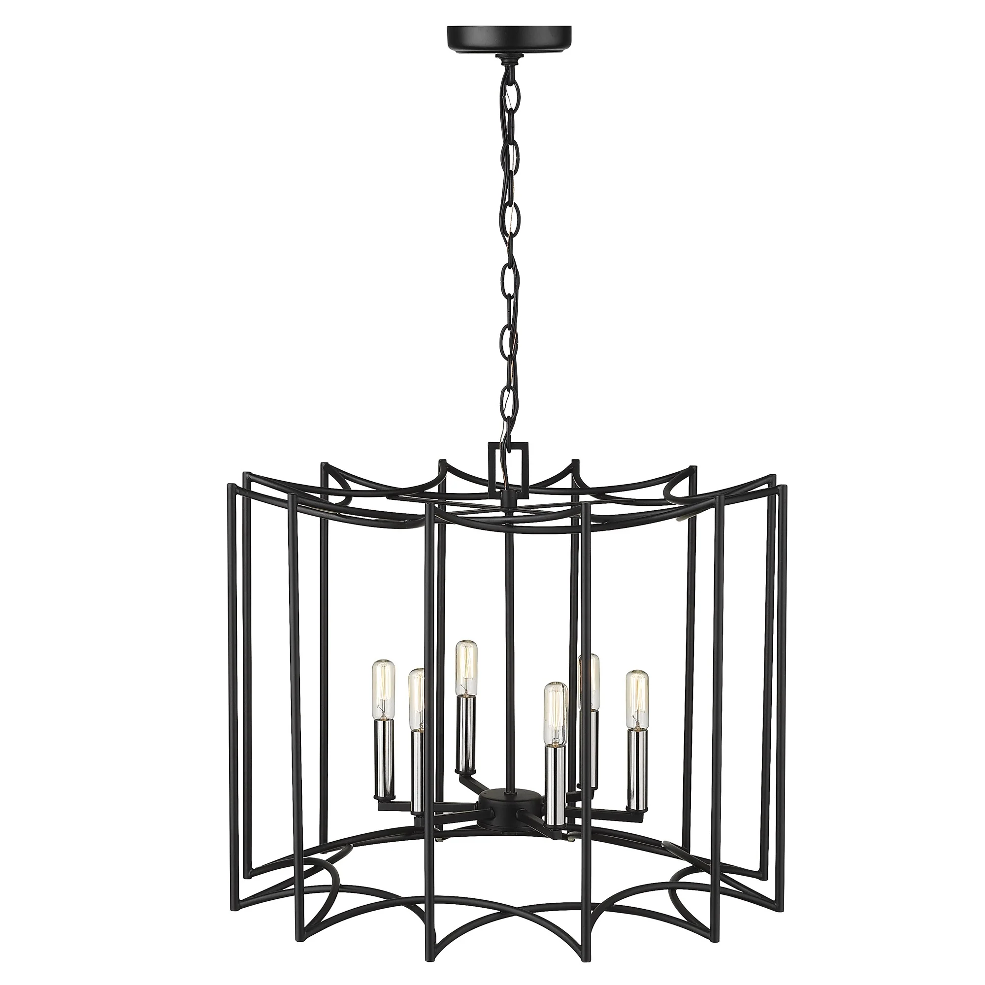 Rhian 8-Light Matte Black Pendant By Homeroots - Image 3