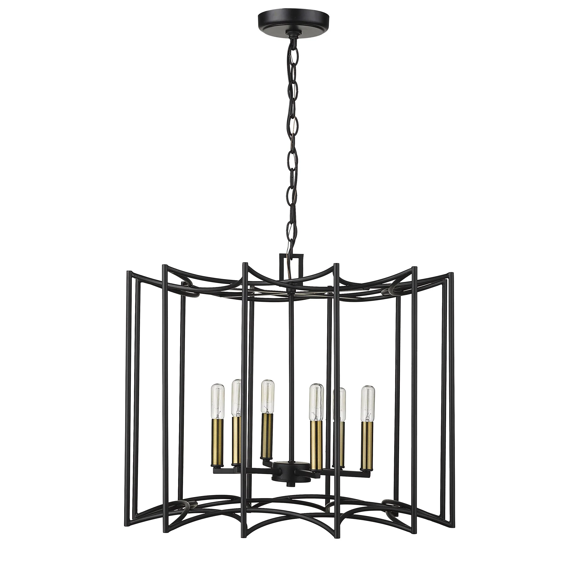 Rhian 8-Light Matte Black Pendant By Homeroots - Image 4
