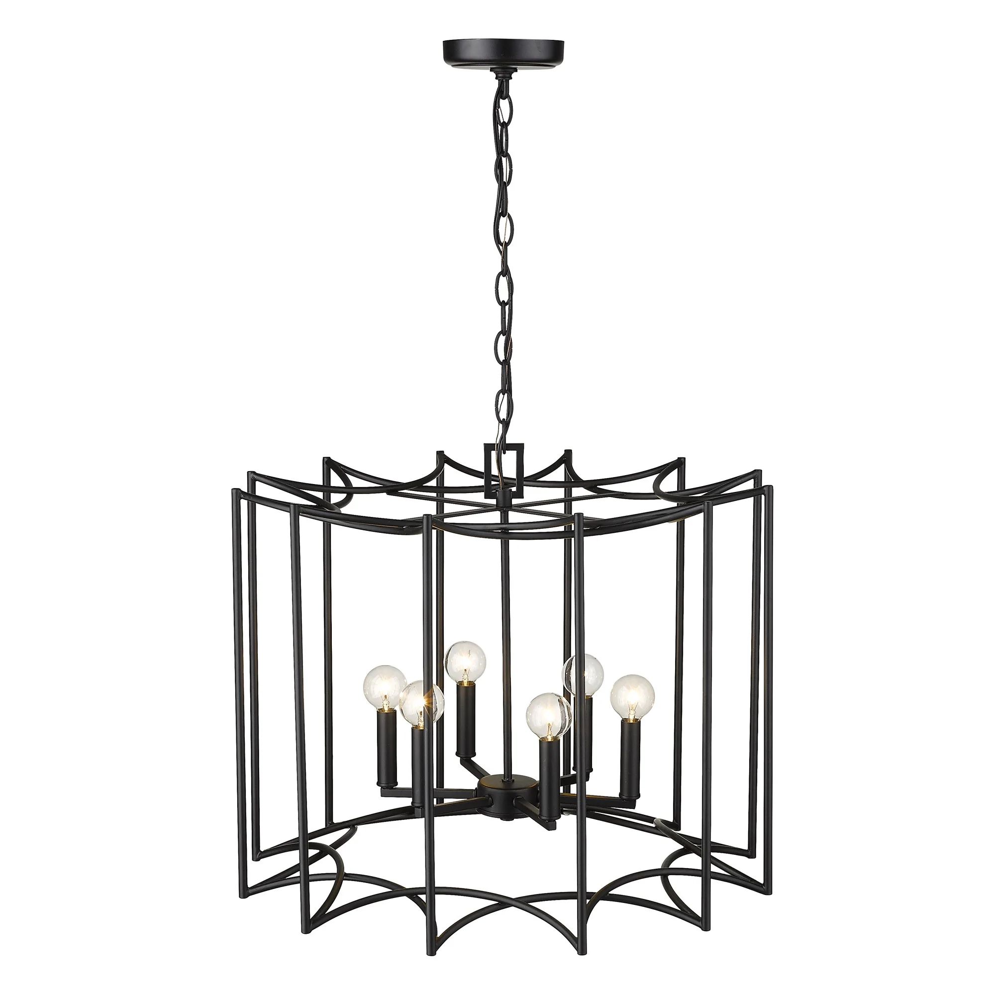 Rhian 8-Light Matte Black Pendant By Homeroots - Image 5