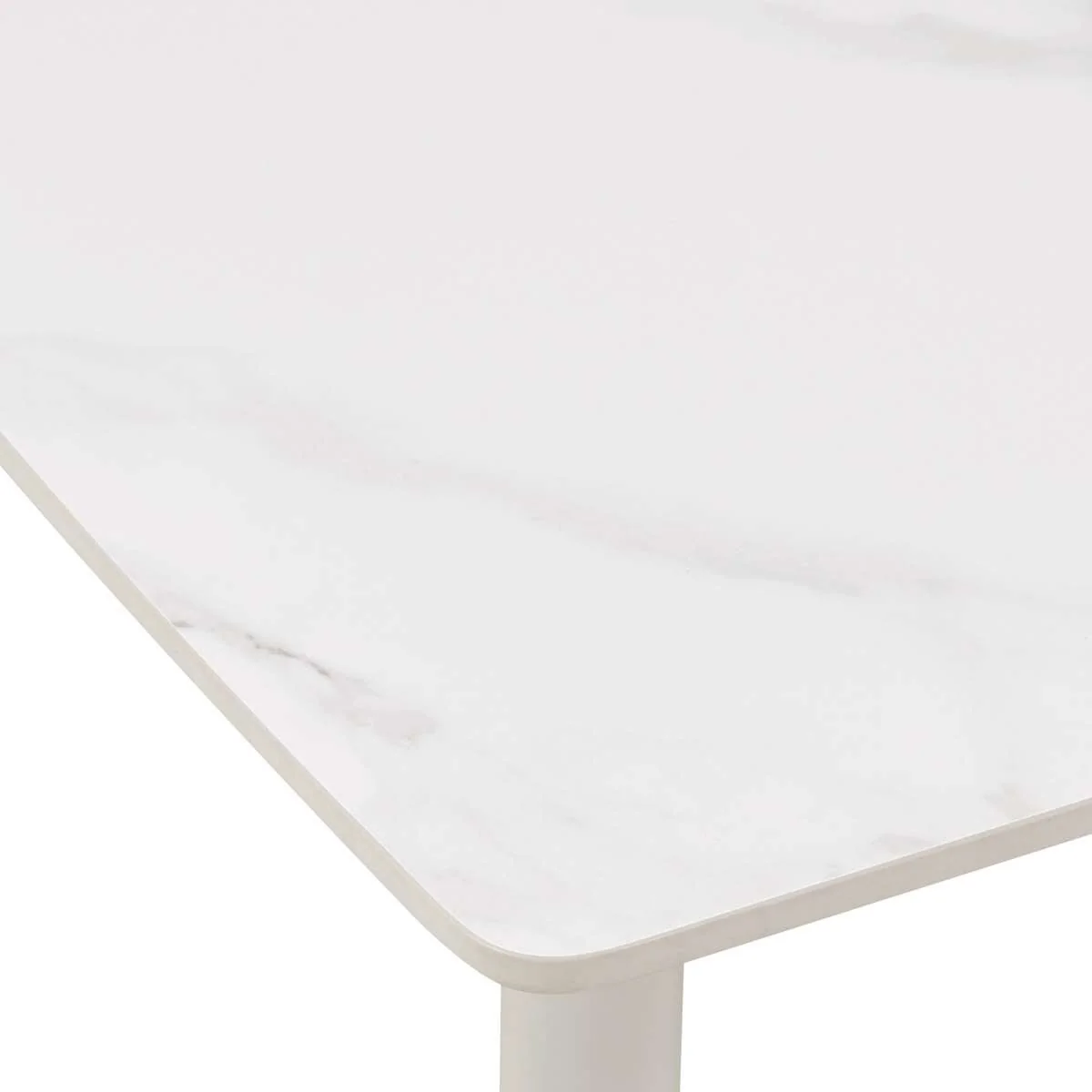 Rhodes Outdoor Patio Rectangular Coffee Table in Snowy Sintered Stone and Porcelain Finish By Armen Living - Image 5
