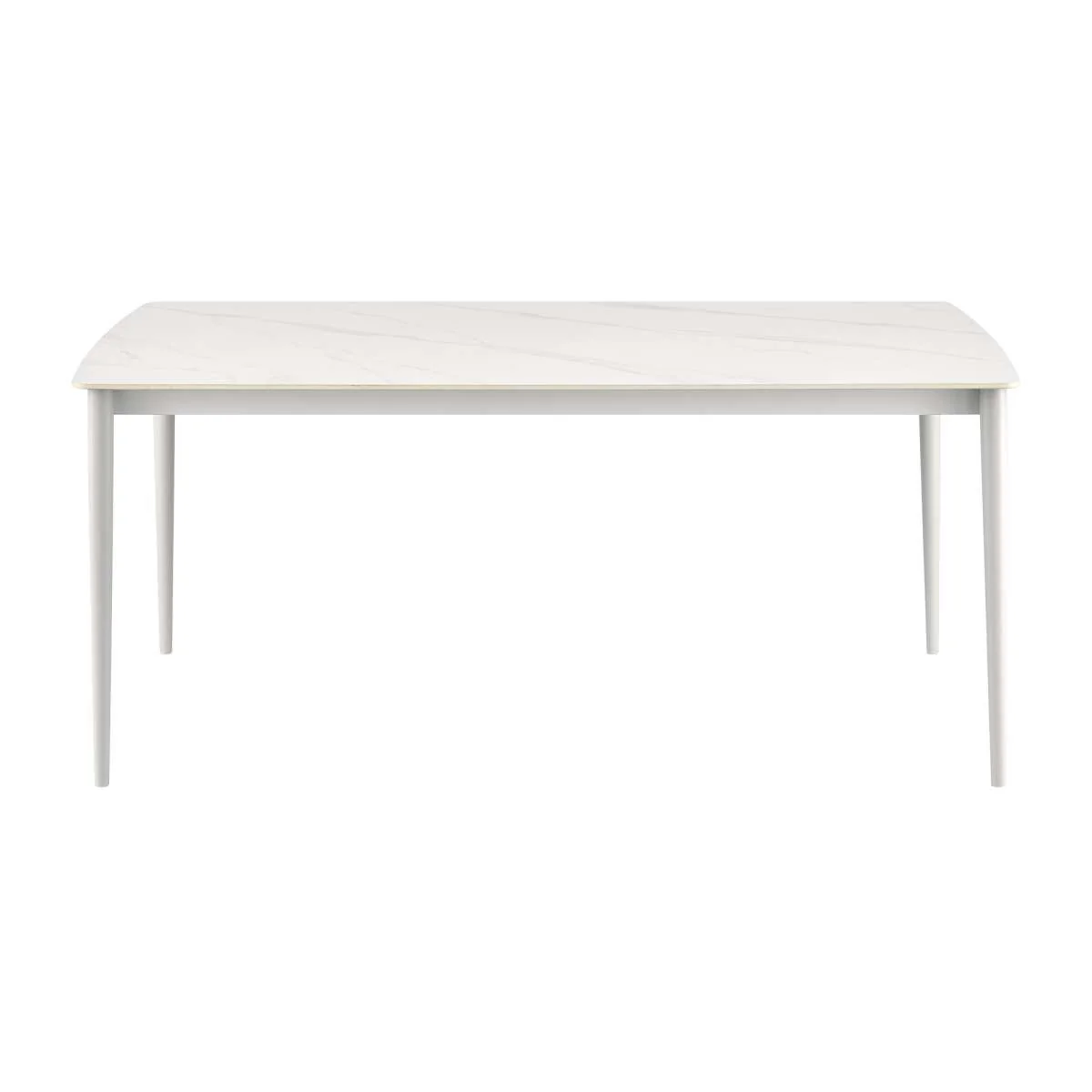 Rhodes Outdoor Patio Rectangular Dining Table in Snowy Sintered Stone and Porcelain Finish By Armen Living - Image 3
