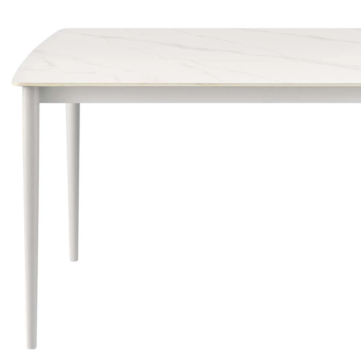 Rhodes Outdoor Patio Rectangular Dining Table in Snowy Sintered Stone and Porcelain Finish By Armen Living - Image 4