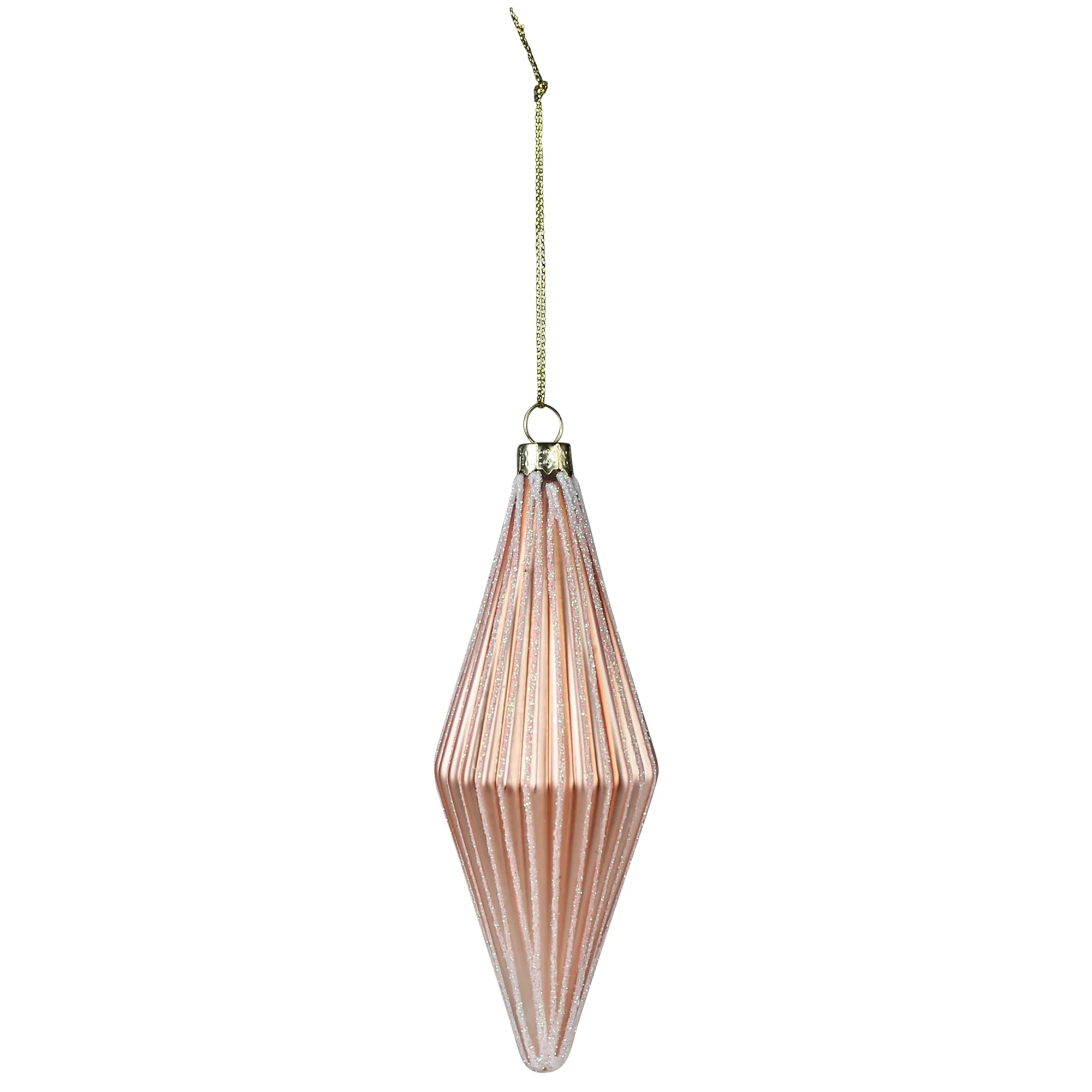 Ribbed Rhombus Ornaments, Glass, Set of 6 By HomArt - Image 3