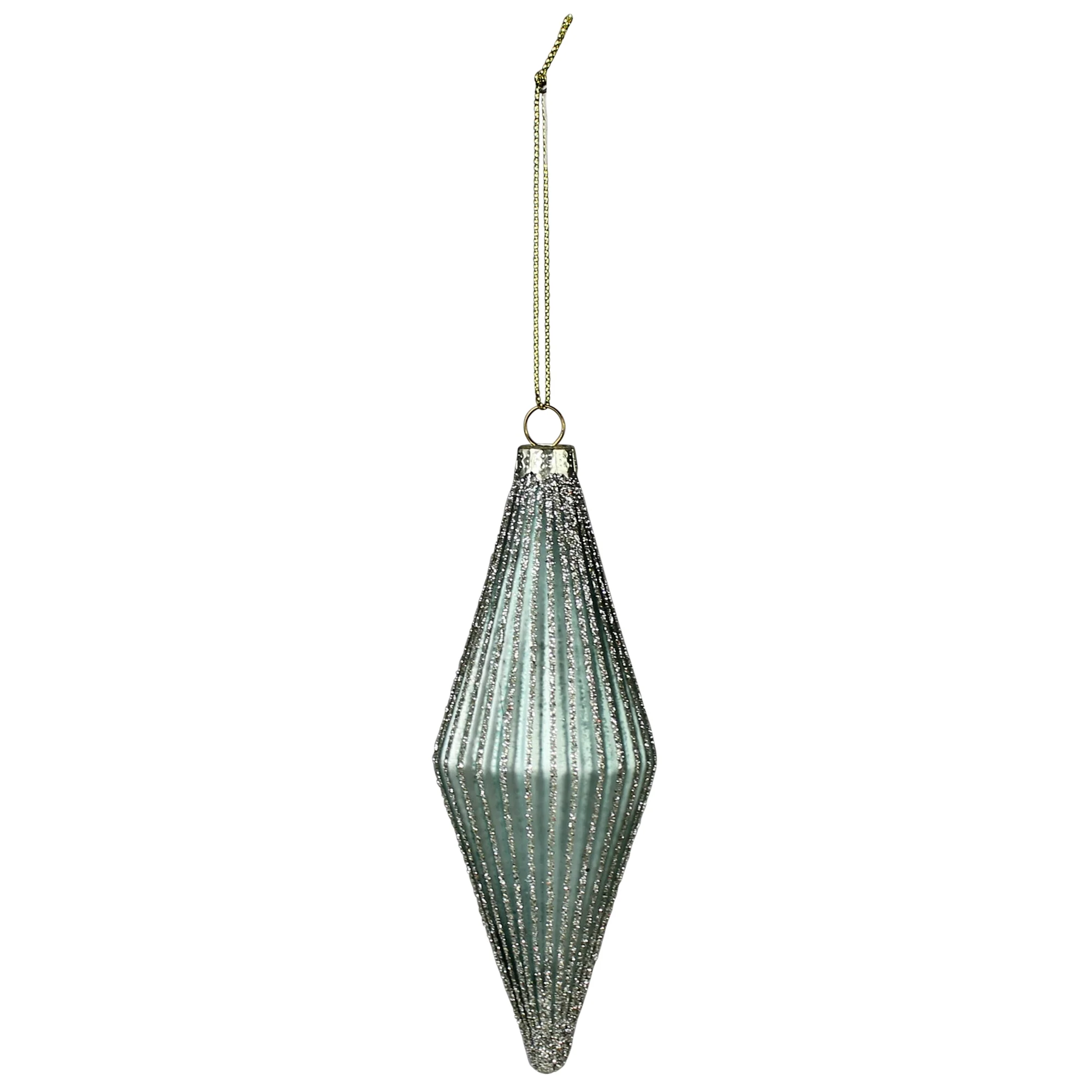 Ribbed Rhombus Ornaments, Glass, Set of 6 By HomArt - Image 4