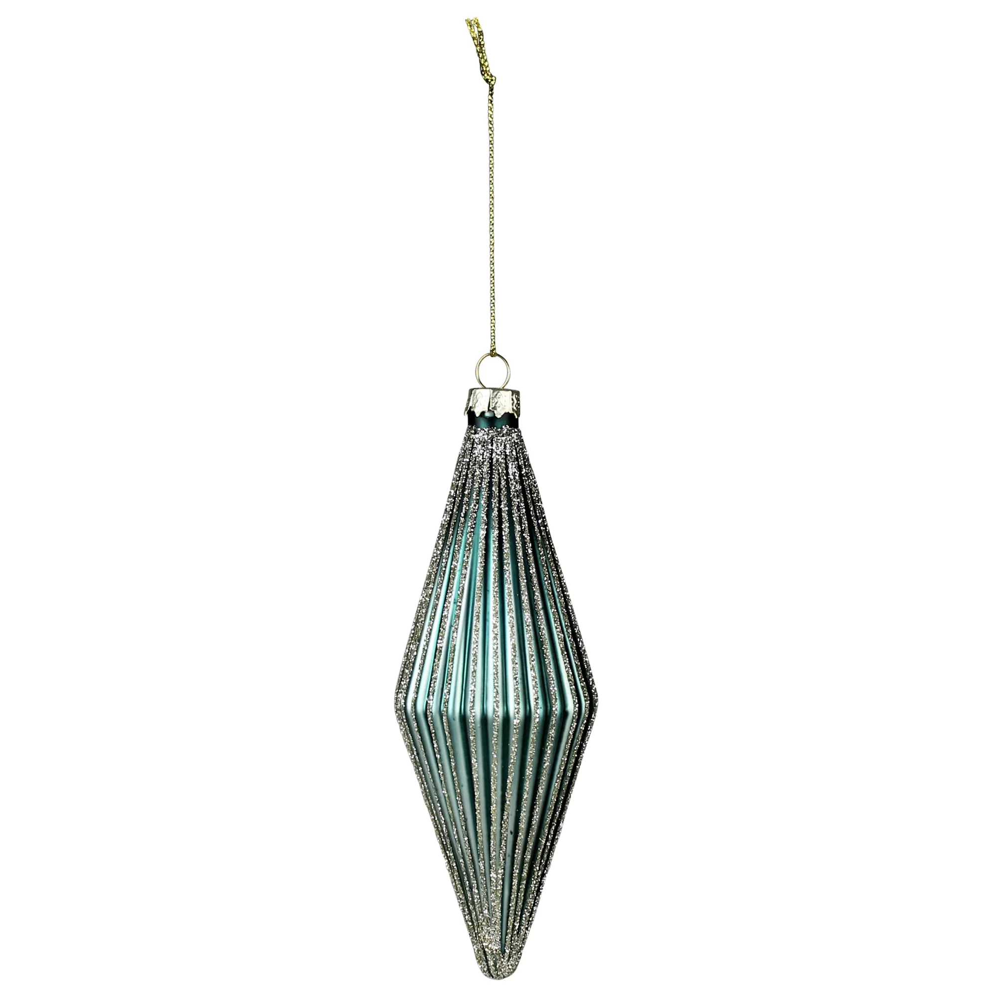 Ribbed Rhombus Ornaments, Glass, Set of 6 By HomArt - Image 6