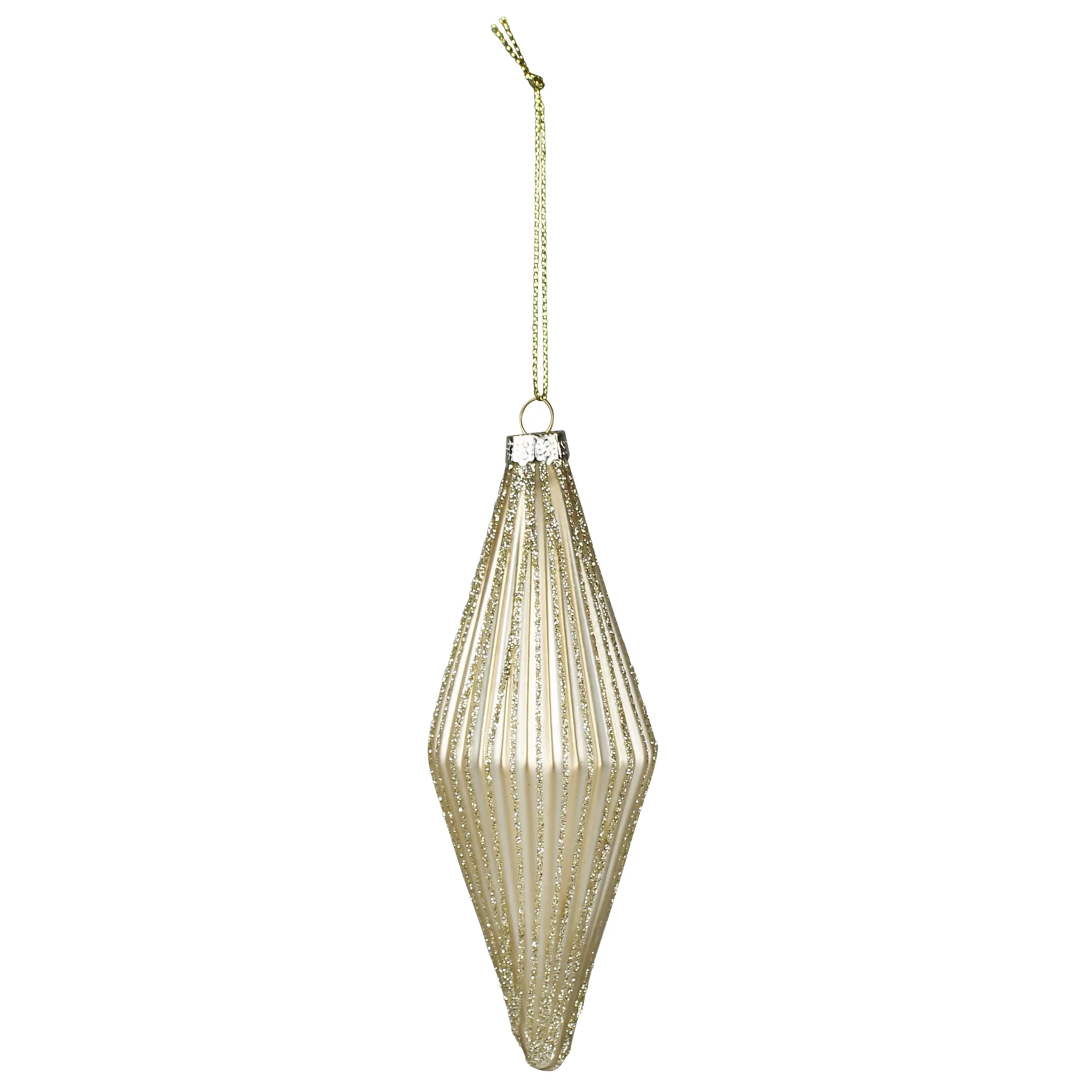 Ribbed Rhombus Ornaments, Glass, Set of 6 By HomArt - Image 7