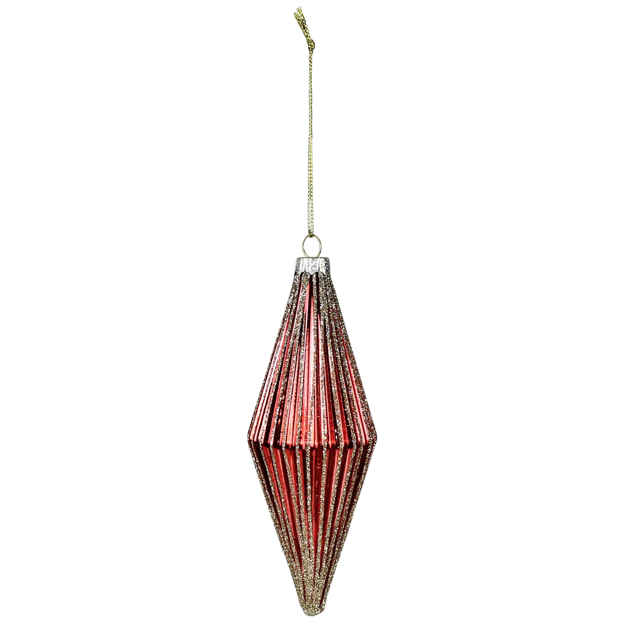 Ribbed Rhombus Ornaments, Glass, Set of 6 By HomArt - Image 8