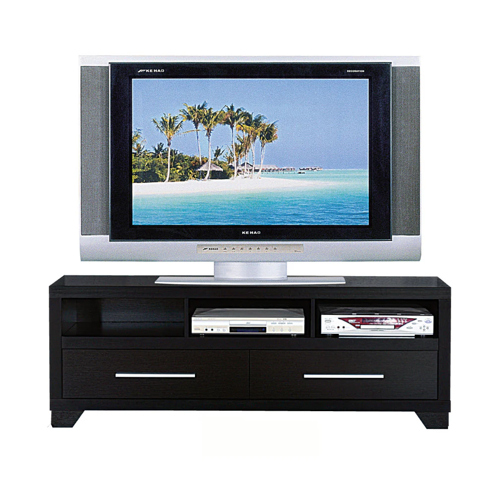 Rich And Elegant Tv Stand With Storage, Black By Benzara - Image 2