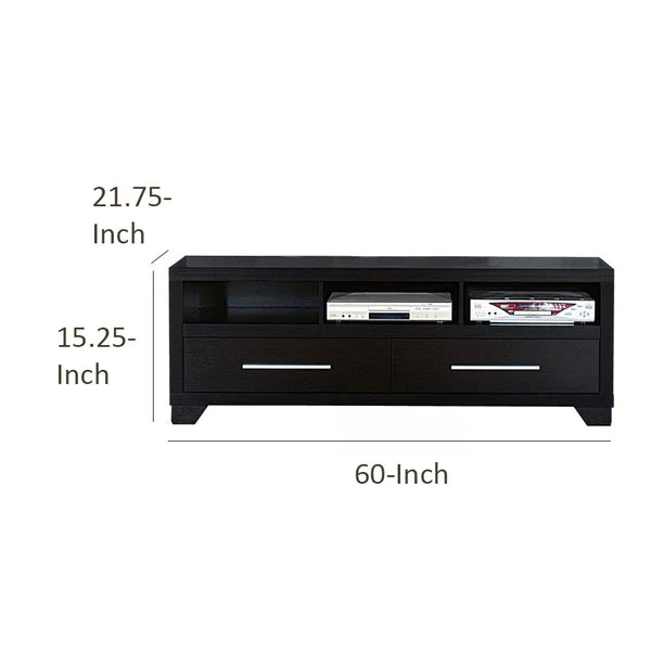 Rich And Elegant Tv Stand With Storage, Black By Benzara - Image 7