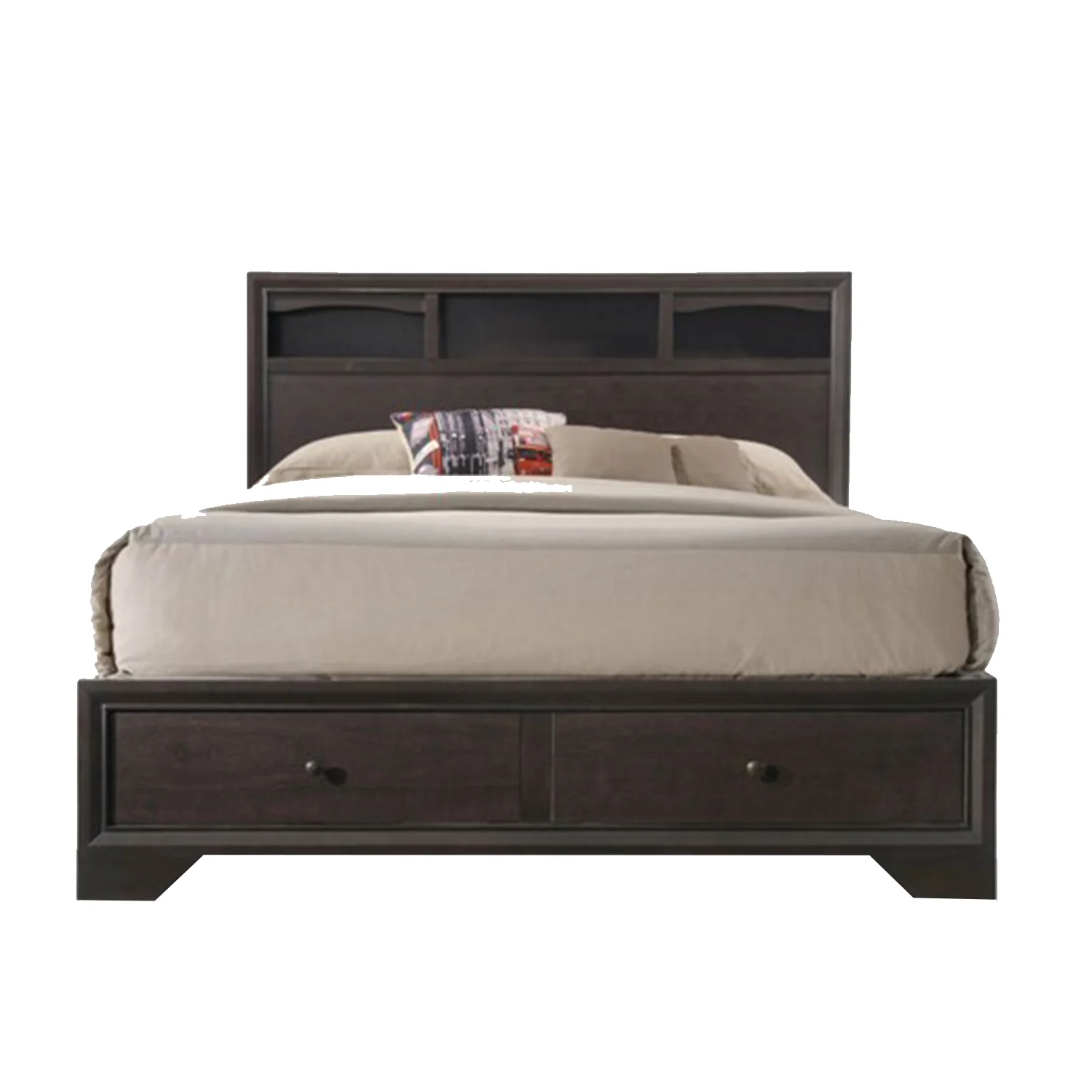 Rich Espresso Finish King Bed With Storage By Homeroots - Image 2