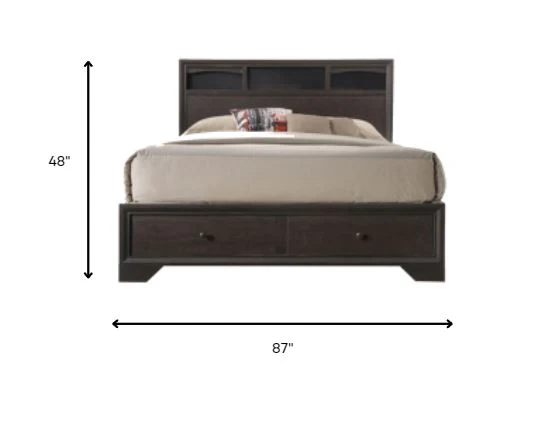 Rich Espresso Finish King Bed With Storage By Homeroots - Image 4