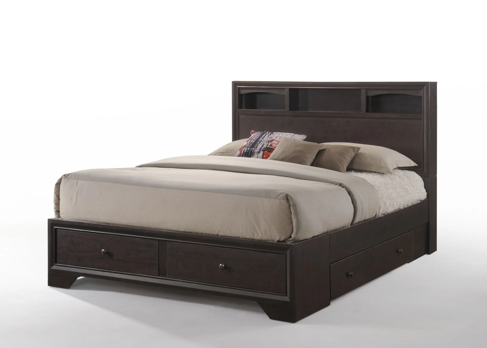 Rich Espresso Finish Queen Bed With Storage By Homeroots - Image 3