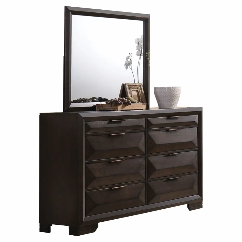 Rich Espresso Finish Wooden Rectangular Beveled Edge Mirror By Homeroots - Image 2