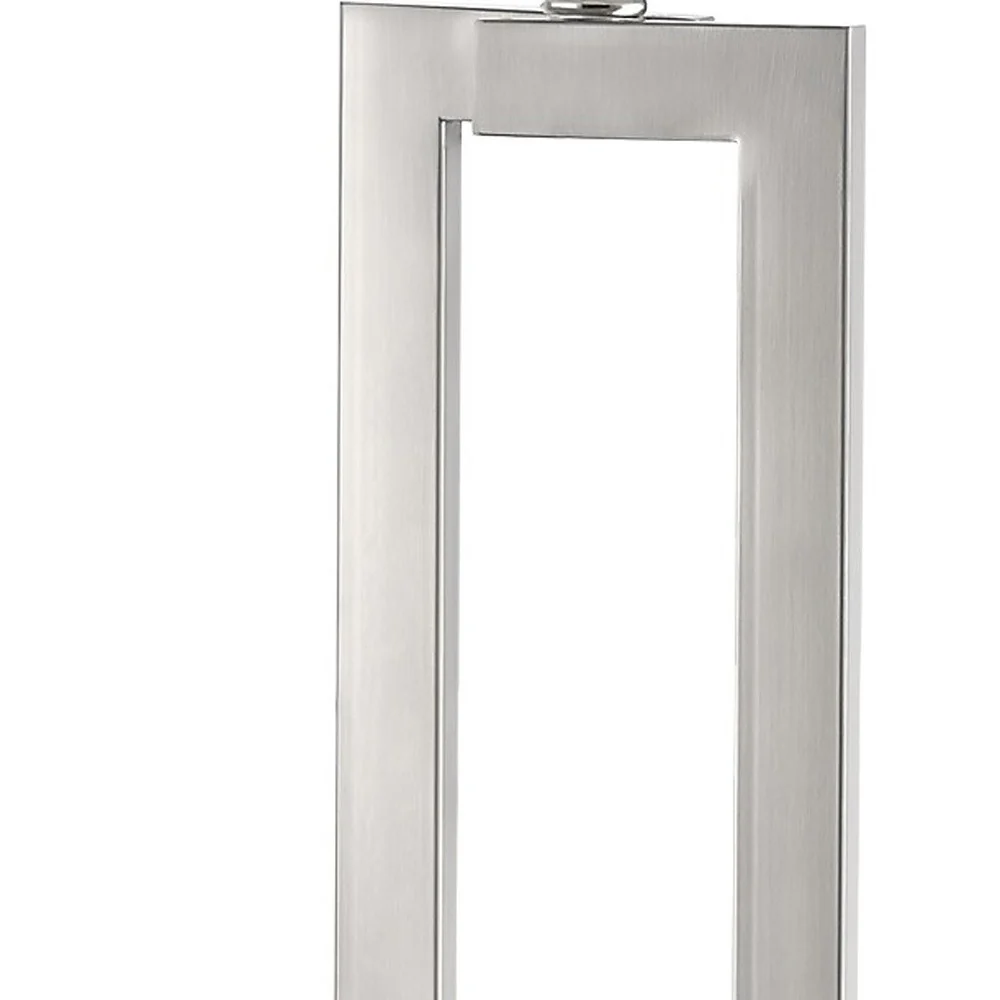 Riley 1-Light Brushed Nickel Table Lamp With Off White Shantung Shade By Homeroots - Image 4