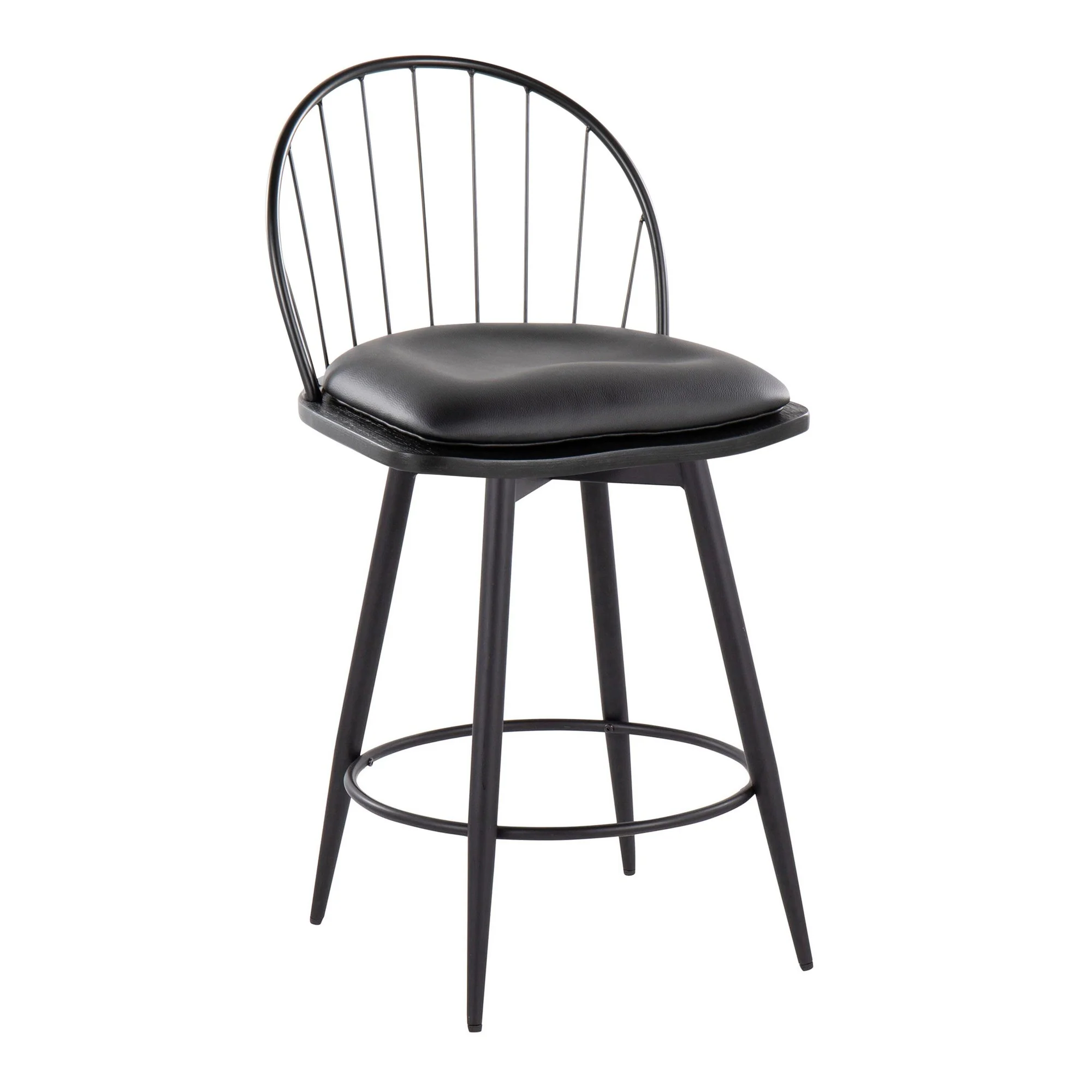 Riley 26" Fixed-Height Counter Stool - Set of 2 Black By LumiSource - Image 4