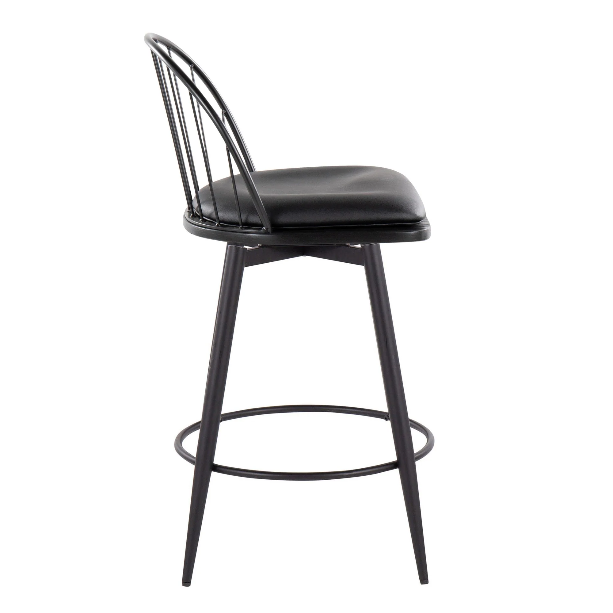 Riley 26" Fixed-Height Counter Stool - Set of 2 Black By LumiSource - Image 5