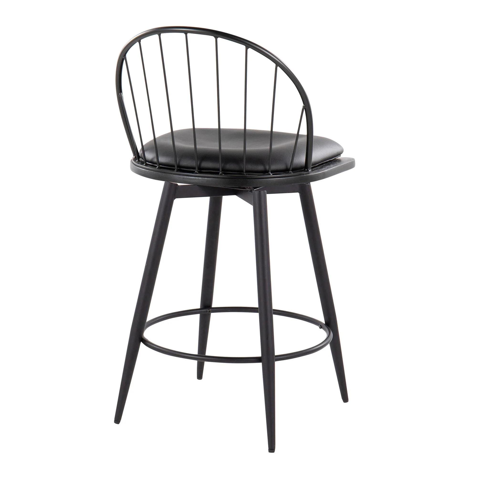 Riley 26" Fixed-Height Counter Stool - Set of 2 Black By LumiSource - Image 6